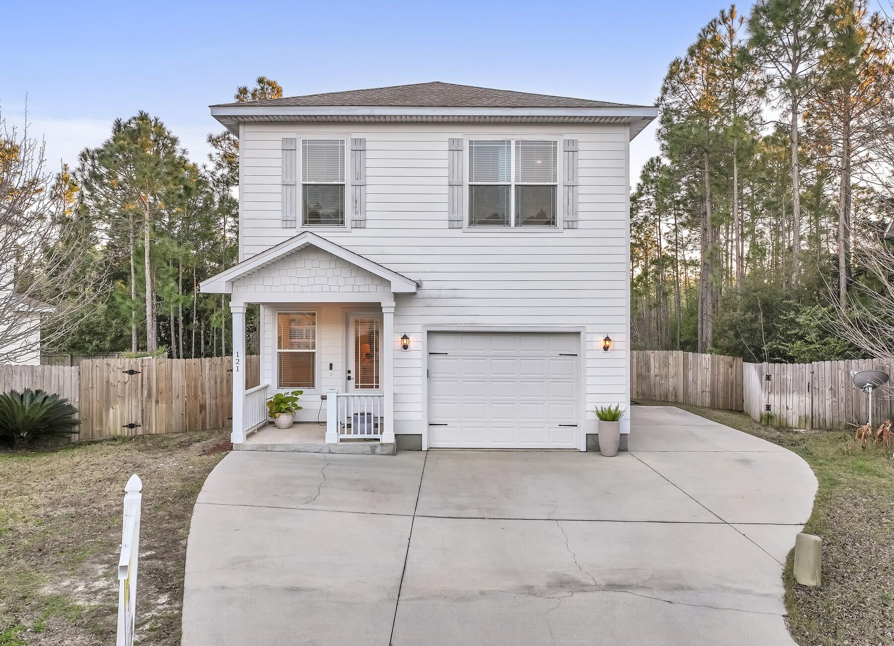 Unique opportunity to enjoy Beach Lifestyle in this secluded community of Topsail Walk in Santa Rosa Beach. Located less than 4 mi from Dune Allen beach Access and Gulf Place Town Center, 3.5 mi to more shopping, entertaining, variety of restaurants and events year round at Grand Blvd and Baytowne Wharf at Sandestin Resort as well as hospitals, schools and Walton Co beautiful preserved parks.Public Boat Launch located less than a mile at Choctawhatchee Bay. 121 Topsail Dr is a perfect primary or second home location you will enjoy for years to come. Built 2019 the home offers abundance of modern and luxurious finishes. Backing up to a forest preserve the backyard offers privacy and a wonderful setting for peaceful evenings and fun gatherings.