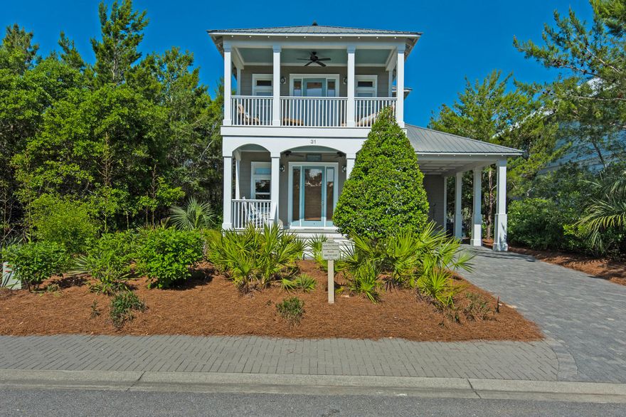 Home Warranty Provided. Professionally decorated and updated home. This owner has not missed any details. Freshly painted interior, 12' ceilings, and hardwoods throughout make easy to clean. New cabinets in first floor Master Bath with updated separate shower and soaking tub. Beautiful tiled flooring and walk-in closet. New fan with LED lighting over Master Bed makes for comfortable nights. Large Kitchen for entertaining has easy to clean and durable silestone countertops, breakfast bar, new stove, a new kitchen sink with a new spray nozzle and plenty of seating at dining room table. Half bath on first floor accommodates your guests. All bedrooms have their own bathrooms.
Large first floor screened-in porch with extra seating for entertaining is perfect. The 2nd floor has another Master bedroom with two double beds and a twin bed. The 2nd floor Master also has double vanity sinks, a soaking tub and separate shower.  The 2nd Master has a screened-in porch for quiet evenings. The landing is set up for a desk. The third bedroom does not disappoint with a queen bed and en-suite bathroom.  Extra roll away beds in the closet if you need more beds.  Perfect entertaining home and great rental or permanent home.  Rental income is $58,000.  Calendar is full now through Labor Day.  Immediate rental income. Community has two pools, tennis courts, and dedicated beach access on the south side of 30A.  This is more than a home, it is a new life style that you can't miss out on.  Sits between Blue Mountain Beach and Grayton Beach, it is easy to get to entertainment and restaurants.  Publix shopping center is just 5 minute ride away.  Don't wait.  Make your dreams come true today.  Call for an appointment.
