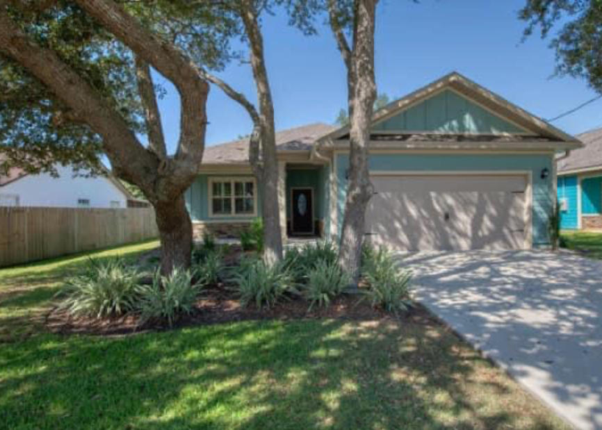 Located in the heart of east Navarre. This gorgeous, like new 3/2 craftsman style home is conveniently located near beach, park , shopping, dining, schools. Built in 2017 immaculately maintained with fresh paint thru out, interior updated with porcelain ceramic tile. Double trey ceilings and crown molding can be found in main living area and master bedroom. Enjoy the beautiful mature oaks and spacious, fenced back yard with storage building