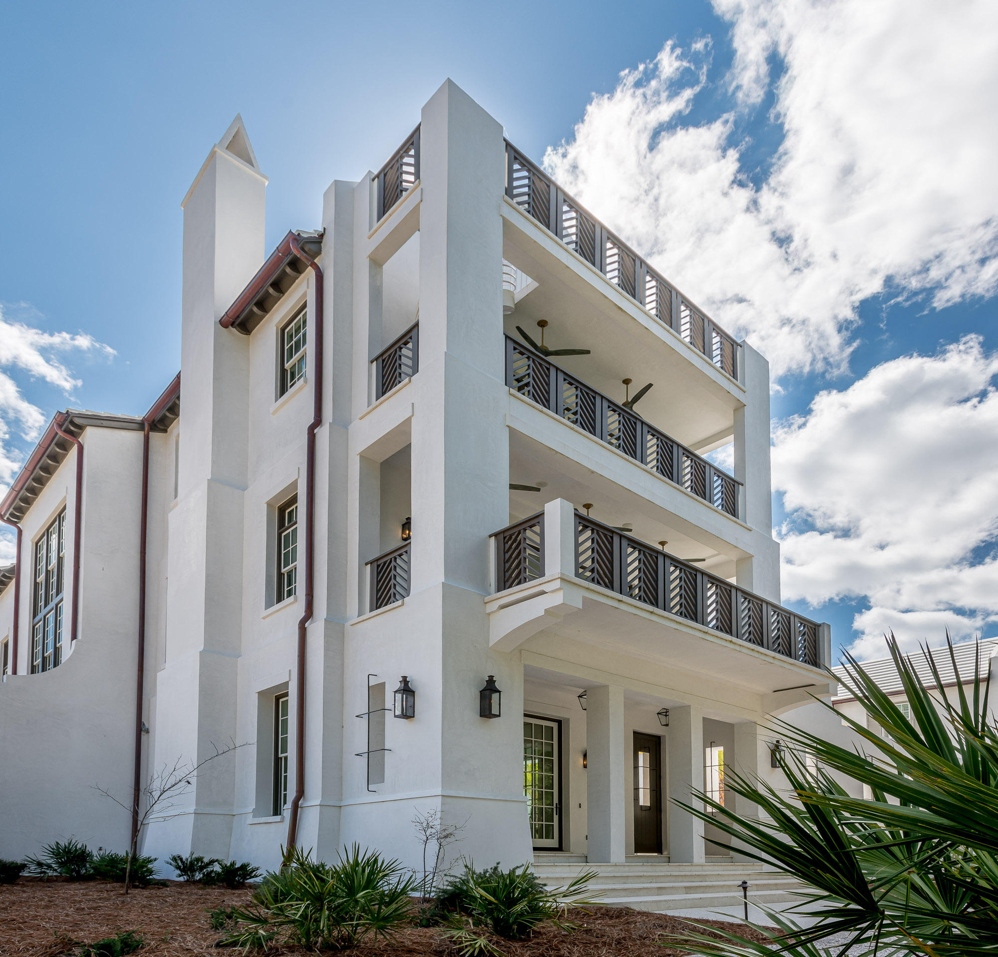 Entered for comp purposes. 89 Featherbed Alley offers one of the largest courtyards in Alys Beach. Designed by Domin Bock Architects, this tower designated home overlooks Central Park, Caliza Pool, the Alys Beach Nature Preserve and has views of the Gulf of Mexico. An open kitchen, dining, living concept opens to the courtyard. Four generously sized bedrooms make up the second floor. The large third floor living room is outfitted with bunk niches and provides access to the 4th floor terrace. The house is outfitted with an elevator and has a two car garage with ample storage.