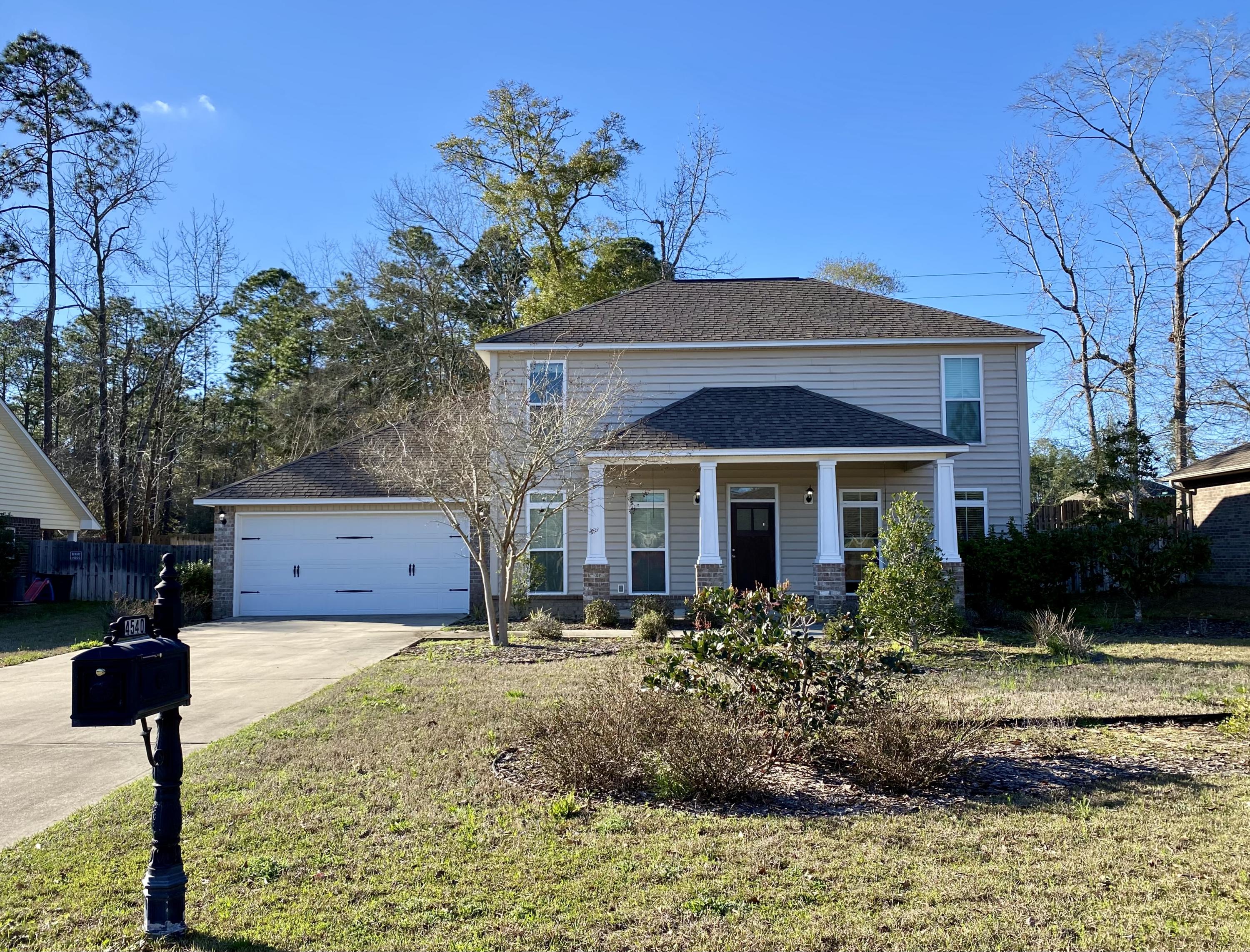 Don't miss this beautiful 4 bed, 2.5 bath home w/formal dining room located in Crestview's desirable Kaitlyn's Preserve! Approx commutes to: 7thSFG/Duke Field: 10min, Eglin AFB: 20min, Hurlburt Field: 35min. The veranda-style front porch welcomes you to the 2-story foyer w/walnut wood floors! The formal dining room could also conveniently be used as a playroom or office. Kitchen features granite counters, stainless steel appliances -including an upgraded double oven w/smooth top range, breakfast bar, & walk-in pantry! The downstairs master suite is spacious & the bathroom has double sinks, large walk-in closet, separate toilet, shower w/river rock floor & garden tub! French doors lead out to the covered back patio & fenced backyard w/sprinkler system! Photos from before tenant occupancy.
