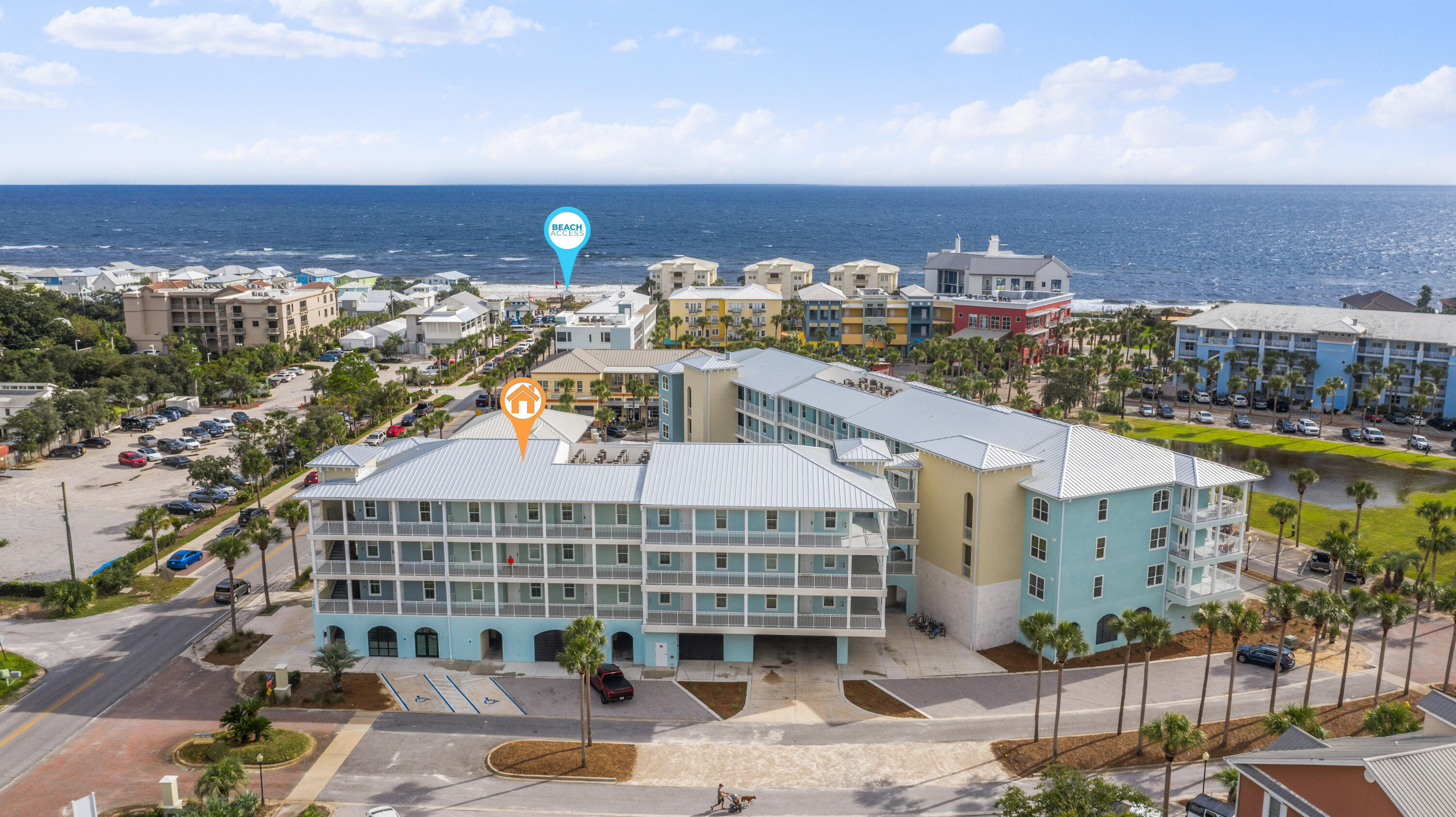 ***Currently under contract-seller accepting back-up offers.*** Gulf Place Residences Phase 1, is a BRAND NEW low rise condominium complex on 30A! Why wait years to build when you can make this modern 2 bed/2 bath with bunk room, yours today? Live your 30A dream life here along the 25 acre Gulf Place Community offering 3 deeded beach access points, 3 pools, 2 tennis courts, multiple dining, shopping & entertainment locations with live music daily! This condo is bright white and welcoming with a marbled quartz waterfall kitchen island, brushed nickle fixtures, & marbled quartz accents carried throughout for a true custom feel. The perfect canvas to add your personal design! This unit is rare as it features a larger master bedroom with his and hers closets, dual vanity, second bedroom with