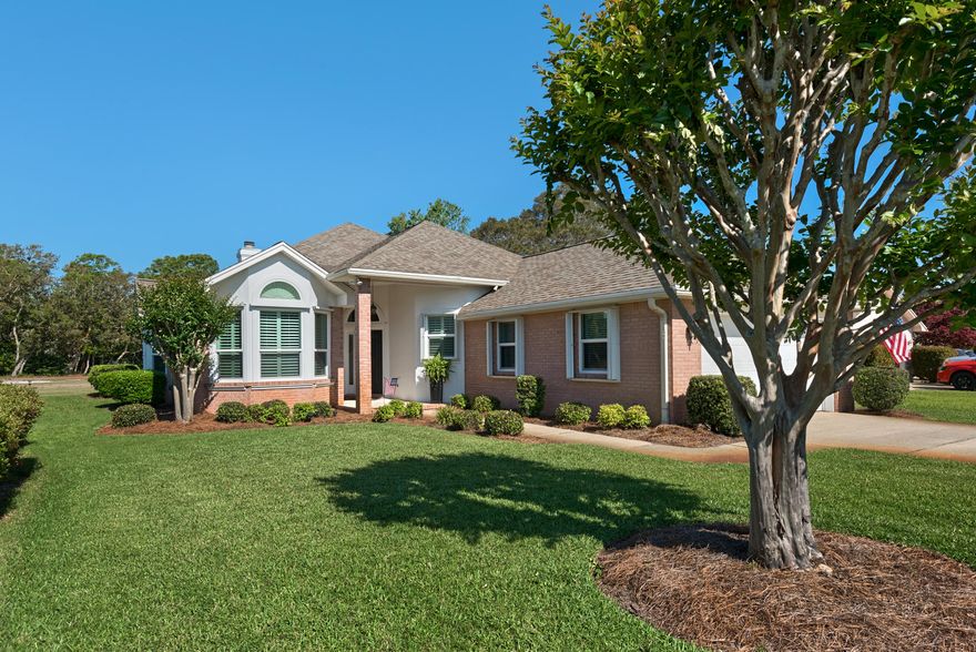 Beautiful 3 bedroom 2 bath, custom built home in the highly sought after Shalimar Pointe Subdivision. This extremely well maintained and loved home is located on the 3rd fairway of the golf course. Open floor plan with high ceilings, amazing light and plantation shutters throughout. The great room has a gorgeous gas fireplace centrally located between the dining and living areas. The updated eat-in kitchen is large with lots of natural light from the bay window, complete with stainless steel appliances. Storms are not a problem with this house as it has a whole house generator and all the windows have been updated with impact glass to include the slider. The professional landscaping is immaculately maintained. Come see for yourself.  You don't want this one to slip away.