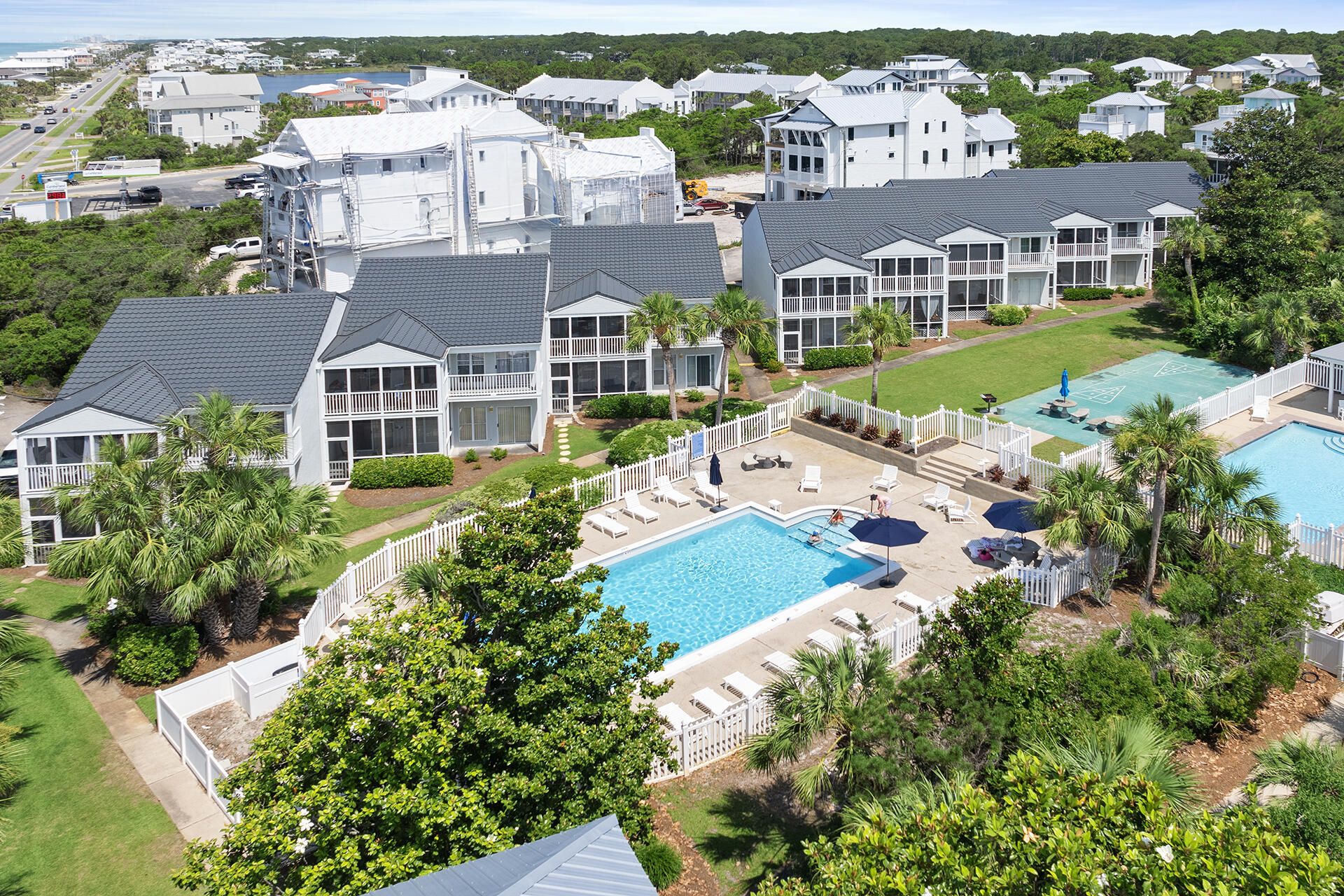 PRIVATE DEEDED BEACH!!! This beautiful 2 bedroom 2 bathroom condo plus a loft sleeping area is the perfect location for your vacation. Palms North is located just 300 yards from the deeded beach access to your private beach. You can walk or bike to several restaurants and coastal dining at nearby Gulf Place and drive just a few minutes to the local grocery store. You can relax by the neighborhood pool or on your large screened in patio or balcony enjoying the beachside breezes. This beautiful unit comes completely furnished including the washer and dryer. Some personal items will not convey.