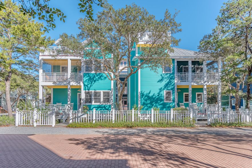Main cottage- 3 bedrooms, 3 baths. Guest cottage- 2 bedrooms, 2-1/2 baths. Windward and Leeward were featured in Southern Living Magazine. Filled with light from windows throughout, these unique cottages share a corner lot steps from the west side pool and a short walk to the Pensacola Pavilion and beach. With charming architectural features inside and out, these cottages have it all! Windward has a king master bedroom with private bath, a queen guest bedroom with private bath and a queen tower bedroom with private bath and balcony offering spectacular views of the town, sunsets and gulf. Two porches, one open and one screened, provide relaxing sea breezes. Leeward is a delightful two bedroom version of Windward with private baths, two porches and a tower balcony also providing beautiful