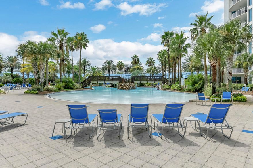 **HIGHLY MOTIVATED SELLER** BRING US AN OFFER!!Welcome to The Palms of Destin, where luxury meets convenience! This FURNISHED (with exclusions), stunning 3rd-floor condo offers 2-bedrooms, 2-bathrooms, and 2-balconies and boasts an open floor plan.  Step inside to discover a modern kitchen with granite countertops, and a breakfast bar. The living area opens to a private balcony, with access to the master suite which includes an en-suite bathroom. The guest bedroom is equally inviting, with convenient access to the second full bathroom, and private balcony.The Palms of Destin offers a wealth of amenities designed to enhance your lifestyle. Enjoy access to the lagoon pool with waterfalls, hot tub, and children's splash area. Fun, family activities added throughout the week making it fun for families of all ages.

Fees Include: Electricity; Ground Keeping; Internet Service; Management; Roaming Security; Sewer; Trash; TV Cable; Water

Stay active with the state-of-the-art fitness center, tennis courts, basketball courts, and playground. Dine at the on-site restaurant, order room service, or grab a drink at the poolside bar. The resort also features a business center, coffee shop, and shuttle service to multiple Destin locations.

For those seeking rejuvenation, The Palms of Destin now features a new IV Bar, offering wellness and hydration therapies in a tranquil setting. Whether you need a boost of energy, recovery from a sun filled day , or overall wellness, the IV Bar provides personalized treatments to help you feel your best.

Additional amenities include a dance studio for private dance lessons, 24-hour roaming security, covered parking garage, and a lushly landscaped courtyard. This condo is perfect as a primary residence, vacation home, or investment property. Don't miss the opportunity to own a piece of paradise in one of Destin's most sought-after communities.

Contact us today to schedule a private showing and experience the best of resort-style living at The Palms of Destin!