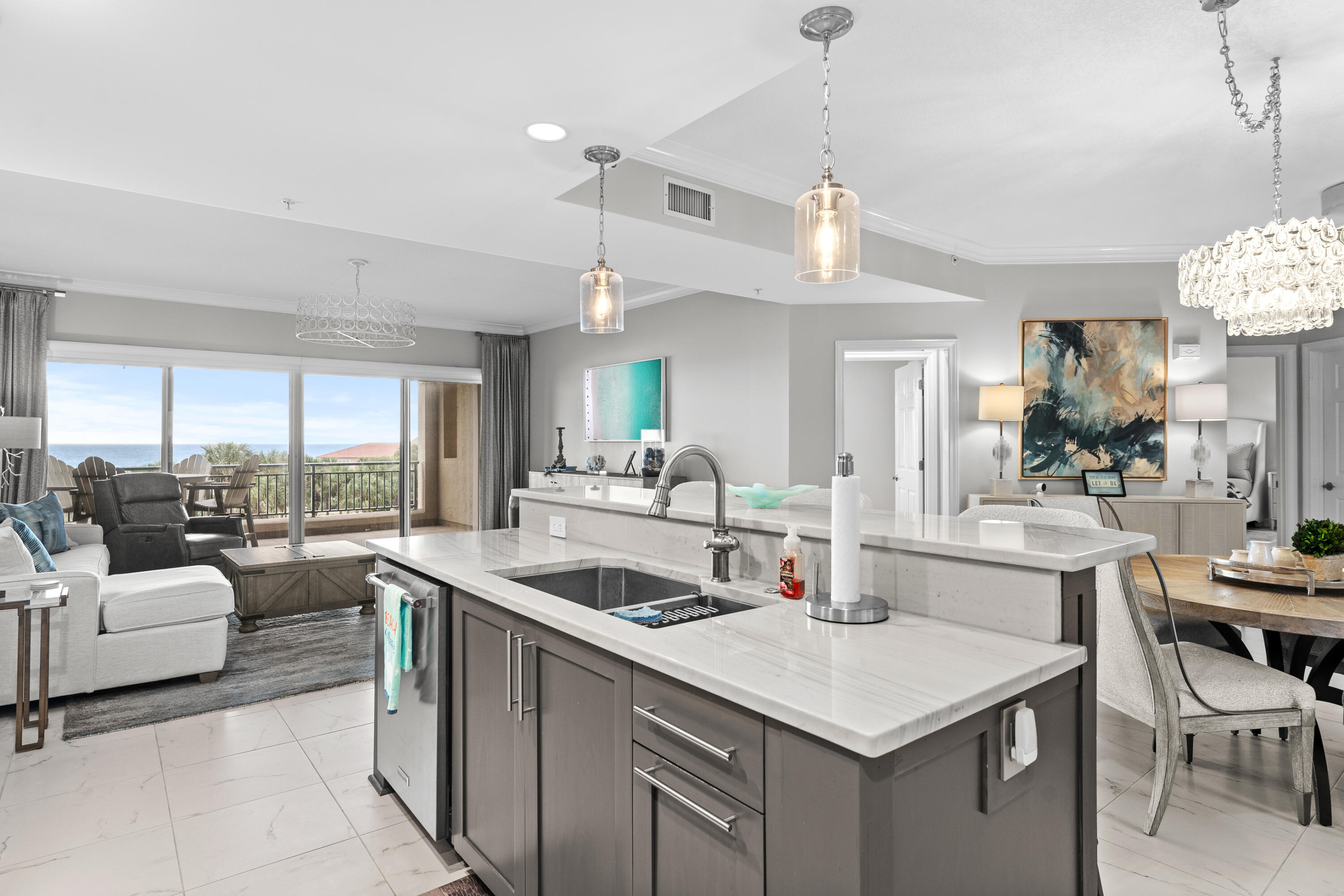 ***New Compelling Price ***Amazing Gulf Views from every room of this beautiful, sophisticated, remodeled residence at Southwinds II inside the gates of Sandestin. Extremely RARE FIND, and a truly superb location on the fourth floor of the non-rental community, with an additional layer of privacy and security behind the second set of gates at Southwinds. Generous square footage, storage, and split floor plan make this unique offering suitable for a permanent full time residence or a second home. Southwinds owners enjoy private beach access with daily beach chair set up, in addition to a quiet, serene beach side pool. This VERY SPECIAL of OFFERING is a must see! ALL NEW FURNISHING, CONTROL 4 LIGHTING SYSTEM, NEW LIGHTING...ETC