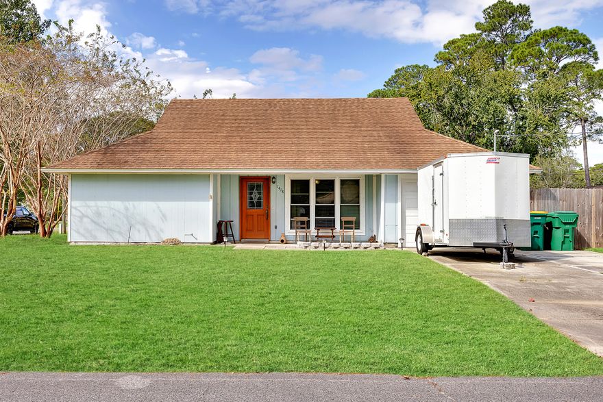 **SELLER NOW OFFERING A NEW ROOF WITH AN ACCEPTABLE OFFER** Fall in love with this fabulous 3-bedroom home sitting on a roomy corner lot tucked just between Eglin AFB & Hurlburt Field in Ft. Walton Beach, FL! This home offers many updates, including a new dishwasher in 2022, a new water heater & flooring in the laundry room in 2021, New Carpet in 2020, new HVAC plus windows and doors in 2016. Each bedroom is nicely sized with crown molding accents, and the primary offers a private three-piece en-suite bathroom. Lots of natural light flood each room of the home, and there is even more to love out back. Enjoy the privacy fenced in yard, the large patio with a pergola with a storage shed.