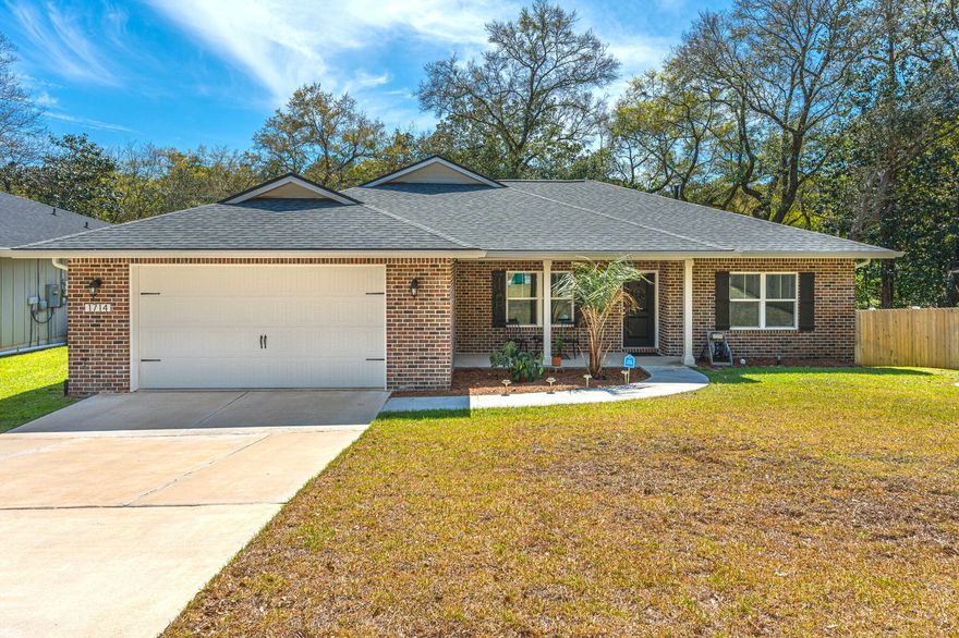 This IMMACULATE semi-custom 2020 newer home features 4 bedrooms, 3 bathrooms with an En-suite bath sits on the premier spring fed pond on a HOA-free homesite in the heart of Niceville! Featuring 9ft ceilings, large kitchen island with granite top, soft close cabinets with modern gold fixtures and designer lightings. Spacious master bedroom with three large windows inviting in plenty of light and the tranquil backyard view. Beautiful Masterbath with tiled shower, frameless glass enclosure, garden tub and huge walk-in closet. Builder invested extra careful thoughts into the design of this home for the homeowner's daily comfort and ease which includes convenient access from the masterbath directly into the laundry room, and a practical garage-to-mudroom transition with elegant ship lap feature wall designed with seating area and hooks for coats/bags. Enjoy the quiet mornings on your back porch watching the nature surrounded by 75ft of pond and woods. Step out onto the front driveway and you will even get a sneak peak of the Bay waters. BONUS - Edrehi (East Niceville Rocky Bayou) Public Boat Ramp is just down the street!