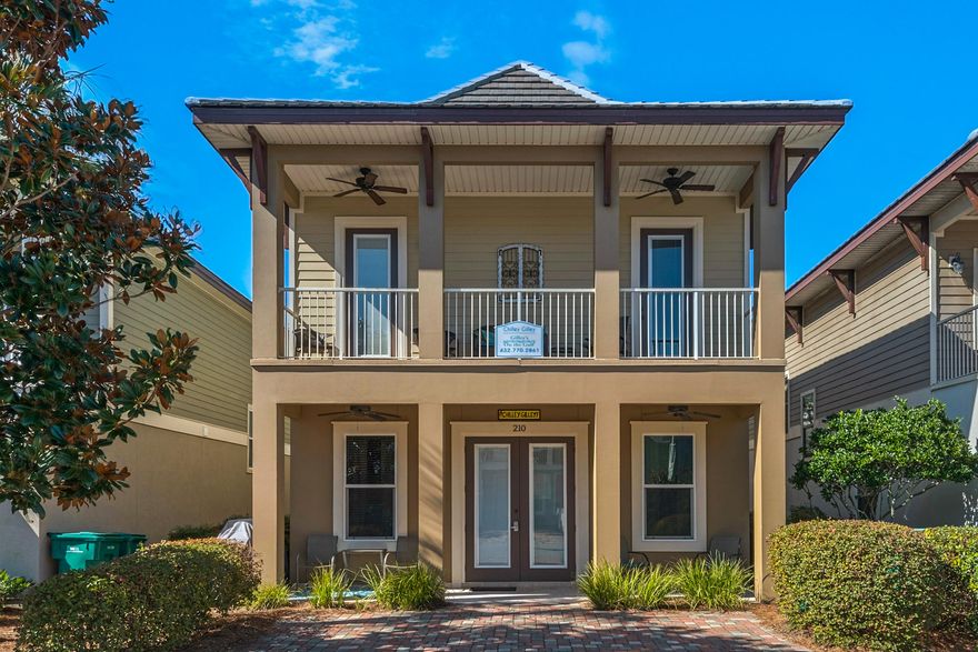 This beautiful, custom built home is TURNKEY AND RENTAL READY! Lots of Bells and Whistles! Double crown molding, real wood doors, travertine tiled floors in kitchen/living. Travertine/marble showers. Granite counter tops. Upgraded light fixture/door handles. Interior painted in Dec. 2018. New AC unit in 2019! Travertine patio. Base rent for 2018 $69k, 2017 $65k, 2016 $66K! Villages of Crystal, complimentary shuttle service during peak seasons, huge 35,000 sq ft, lagoon style pool with waterfalls, surround sound, plush landscaping with palm trees. Location is great with public beach access within two-three blocks. Centrally located between the Beach and Destin Commons shopping center. Property is currently on a short term rental program. Some art work does not convey.