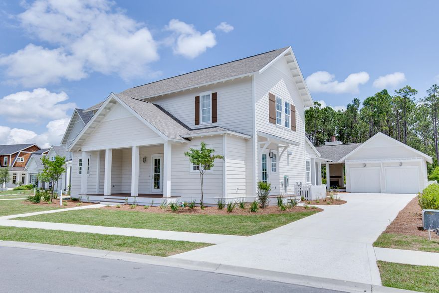 CONSTRUCTION NOW COMPLETE! 4 Bedroom, 4.5 bathroom Custom Home in WaterSound Origins. Located on one of the BEST lots in the Pathways section, this upgraded home features 10 ft. ceilings throughout, hardwood floors throughout, open floor plan, oversized great room, v-groove accent walls and more. Located on the main level, the large Master Bedroom leads out to the covered porch. The Master Bath features quartz countertops and marble master shower.The Gourmet kitchen boasts custom cabinets, oversized island, 36'' Thermador dual fuel range with griddle, Bosch refrigerator, Sharp drawer style microwave, quartz countertops and a pantry.