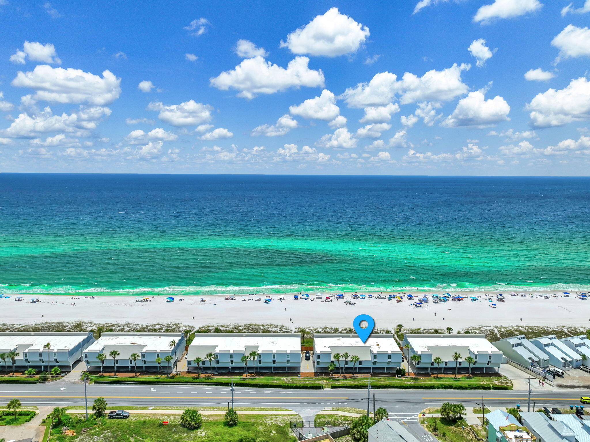 Just 4 minutes from Rosemary Beach! OWN YOUR PERSONAL PIECE OF PARADISE WITH GARAGE DIRECTLY ON THE SAND! NO high rise condos & crowds. NO elevators. NO Milestone Inspection w/large, looming, future assessments. Offering direct, private access to the beach, 271 SF Gulf front decks & stunning Gulf views from almost every room, live the Gulf front lifestyle you've dreamed of while generating income when you're not there! Wake up to crashing waves & after a morning walk on the beach, enjoy your morning coffee on your large Gulf front deck. SELLER TO PAY $9,350 AT CLOSING FOR NEW FLOORING IN BEDROOMS & STAIRS. NEW exterior renovations PAID IN FULL include NEW Hardi plank siding, stairs, extended deck & hurricane impact windows. An updated kitchen w/granite counters & large eating bar, two updated bathrooms & tile flooring accent the roomy interior. The GIANT 2nd floor master suite w/large dressing area, closet & 3rd bedroom provides stunning Gulf views & plenty of space to add an add'l bedroom, bathroom and/or living area. Ideal as a primary home, beach home, or investment property, this 2 level Gulf front townhome w/2 car-garage comes fully furnished & is turn-key. Enjoy lazy days on the beach, and picturesque sunsets from your large, Gulf front deck. A storage room for beach chairs, coolers & floats is conveniently located off the living room deck just steps from the beach. Perfectly located just 3 minutes from 30 Avenue and 4 minutes from Rosemary Beach, fantastic restaurants and shopping are just minutes away. Act now & start living the Gulf front lifestyle you've dreamed of.
