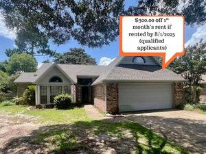 $300 off first months rent if rented by 8/1/2025!! This beautiful 3 bedroom 2 bathroom home is quietly settled in the Woodlands neighborhood of Bluewater Bay. Offering a open floor plan, this home includes a private office/flex room as well as an enclosed Florida room. Escape to the master bedroom that offers an exclusive outdoor private shower, large garden tub, and 3 private closets. The home also has two large guest bedrooms and a laundry room to include a washer and dryer as is. The backyard is big and fenced in with a fire pit and two separate sheds. Pets may be considered pending approval and nonrefundable pet deposit, no smoking allowed.