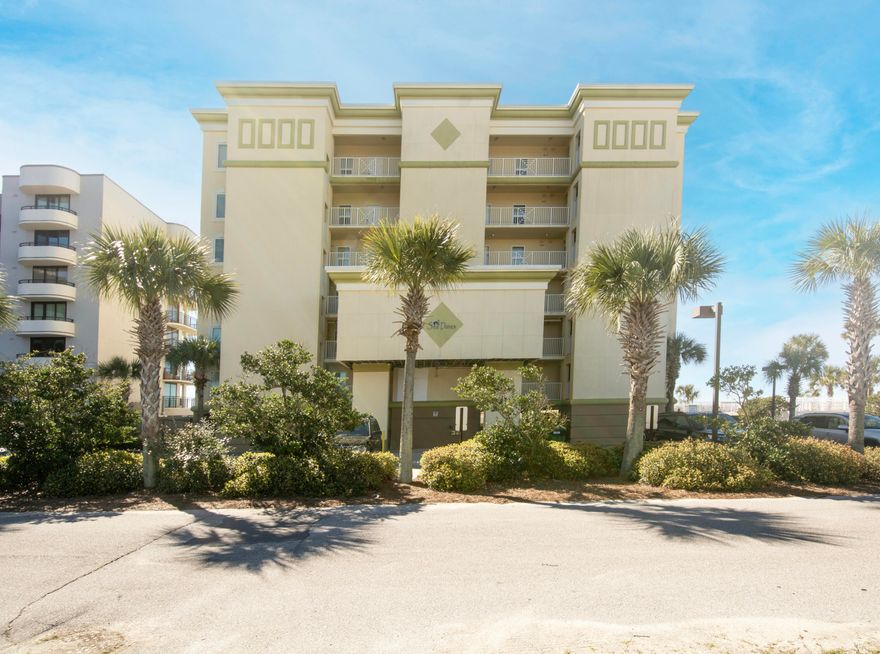 Welcome to your own piece of paradise! This stunning 4th floor gulf front condo offers breathtaking views of the Emerald Coast waters and sugar-white beaches of the Gulf of Mexico. As you enter the unit, you'll immediately notice the recent building, i.e. a newer roof, elevator, and resurfaced walkways, all of which will ensure peace of mind for years to come. This amazing unit has been beautifully maintained and is being sold turnkey, making it a perfect vacation / rental investment or second home. An open concept living area is perfect for entertaining, with plenty of natural light and stunning views. The two bedrooms plus a separate bunk room provide ample space for family and guests. The large master bath has been updated to include double sinks and a large walk-in tile shower.