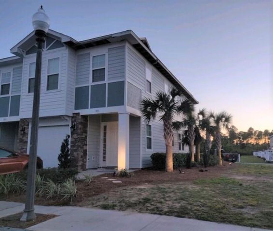 Move in special! $250 off first full months rent if moved in by 8/15/19! This lovely 3BR/2.5BA townhome is located in the new home community of Waterfall in Panama City Beach. The interior boasts modern touches and luxury finishes throughout such as gray vinyl wood plank floors, granite counter tops, and neutral cabinetry. Upgraded hardwood stairs lead you to the second floor where you can find a spacious master suite complete with a large walk in closet, double vanity, soaking tub, and separate glass shower. With this end unit townhome, you are sure to enjoy spending time relaxing on the patio.The community of Waterfall is ideally located near the beautiful white sand beaches of the Emerald Coast and plenty of shopping and restaurants at Pier Park. When you are not spending time on t
