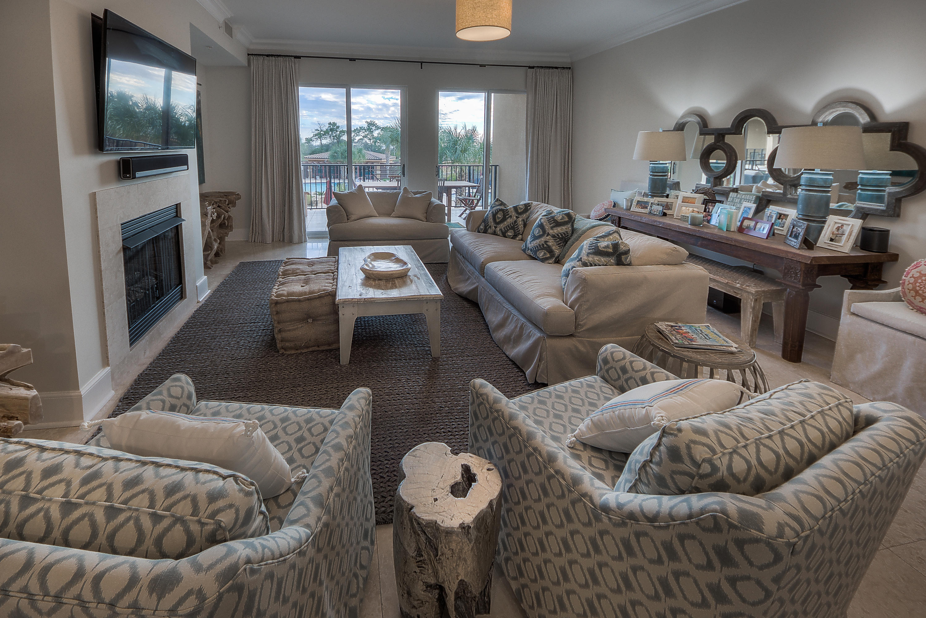 STUNNING CONDOMINIUM RESIDENCE AND POOLSIDE CABANA! This beautifully designed unit offers a wonderful floor plan with four bedrooms and four bathrooms. The gourmet kitchen has all Viking Appliances. Included in this unit is a separate home theater and a fully furnished poolside cabana. Sanctuary by the Sea is a gated, 23 acre luxury condominium development on 30A. It boasts over 650 feet of private beach, has three stunning pools, covered underground parking, and a private entrance. The South Pool Cabana provides the owner with easy access to the Gulf of Mexico and all features of the resort. Call today to make your appointment to see this beautiful home.