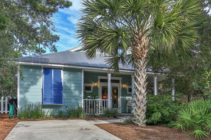Adorable Florida Cottage provides peaceful serenity in walking distance to the beach! Located close to Alys Beach, Rosemary Beach and Seacrest Beach. Perfect for full time living, second home or could be a vacation rental. Beautifully landscaped, including privacy fence and sitting area in back yard - room for pool! Beautiful kitchen with new counters and tile work, new stove and dishwasher, fireplace in living area. Newly painted exterior and interior and new air conditioner. 3rd bedroom, with an impressive closet system, is currently being used as an office. Large screened porch spanning the entire width of the home provides plenty of space for enjoying peaceful evenings.