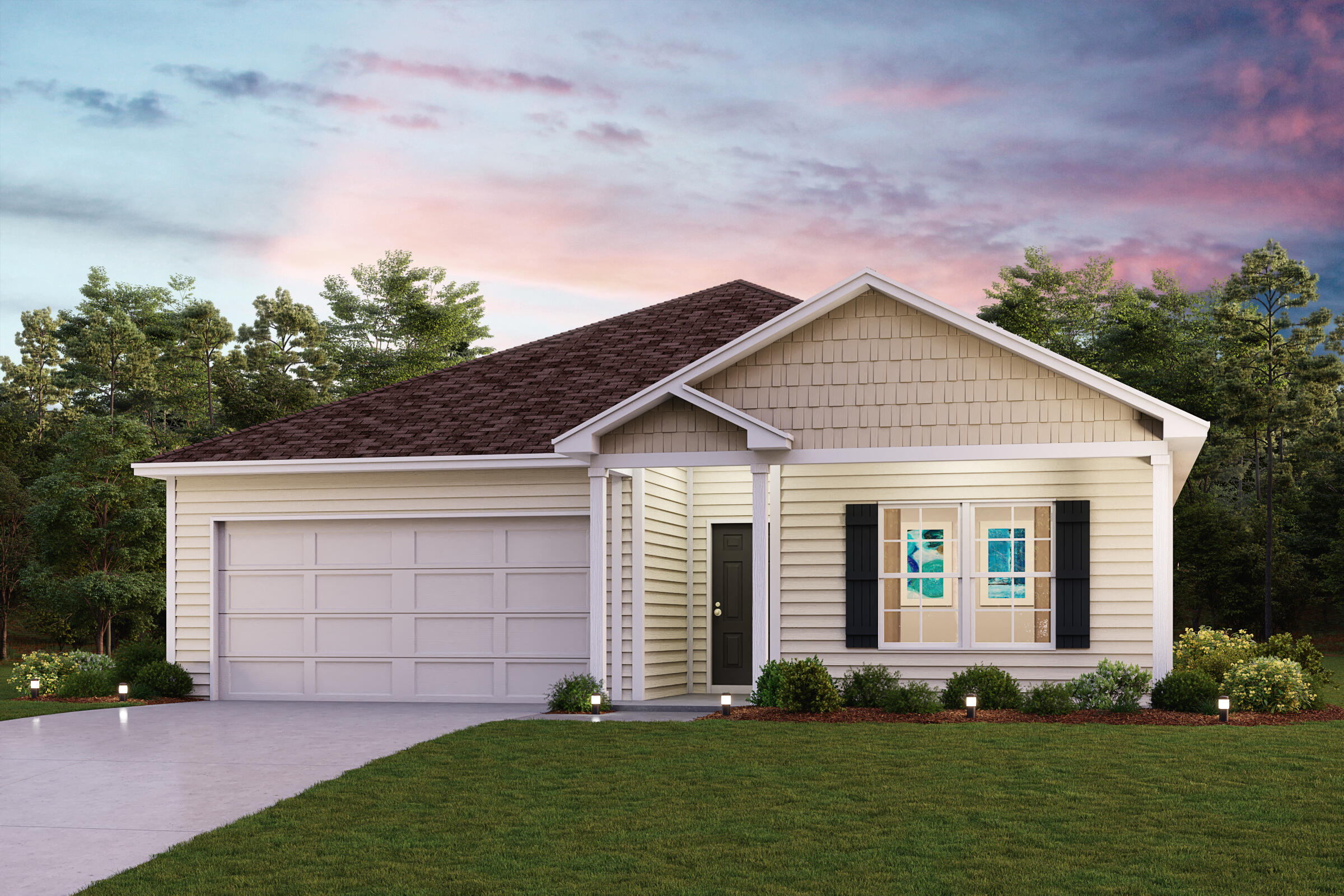 Welcome home to this NEW Single-Story Home in the Cat Island Estates Community! The desirable Roanoke Plan boasts an open design encompassing the Living, Dining, and Kitchen spaces. The Kitchen features gorgeous cabinets, granite countertops, and Stainless-Steel Appliances (including Range with a Microwave hood and Dishwasher). The primary suite has a private bath, dual vanity sinks, and a walk-in closet. This Home also includes 3 additional bedrooms and a secondary bathroom.