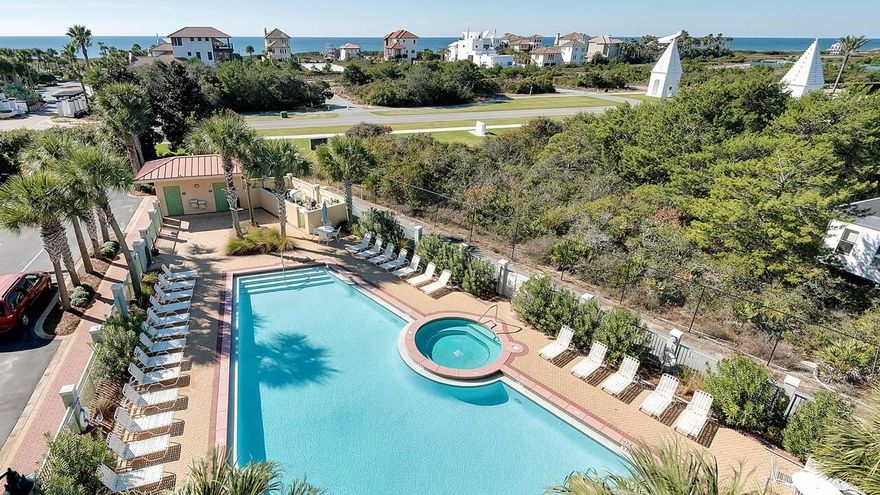 Prime 30A Studio walkable to Seacrest, Rosemary and Alys Beach! Situated between Alys Beach and Rosemary Beach, this studio at The Inn at SeaCrest Beach offers an unbeatable location with walking or bike access to top dining, boutique shopping, and the stunning white sand beaches of 30A.This southwest-facing unit features a private deck overlooking the pool and breathtaking sunset views, making it the perfect place to unwind after a day at the beach. Designed for efficient living, the 325-square-foot studio boasts tile flooring, granite countertops, a full bath, and stylish furnishings for a comfortable and inviting stay. The Inn at SeaCrest offers resort-style amenities, including a community pool, oversized hot tub, on-site laundry facilities, and a beach shuttle to private deeded beach access. Whether you're searching for a vacation retreat, temporary residence, or rental investment, this fully furnished, rental-ready studio is a fantastic opportunity in a highly desirable location.