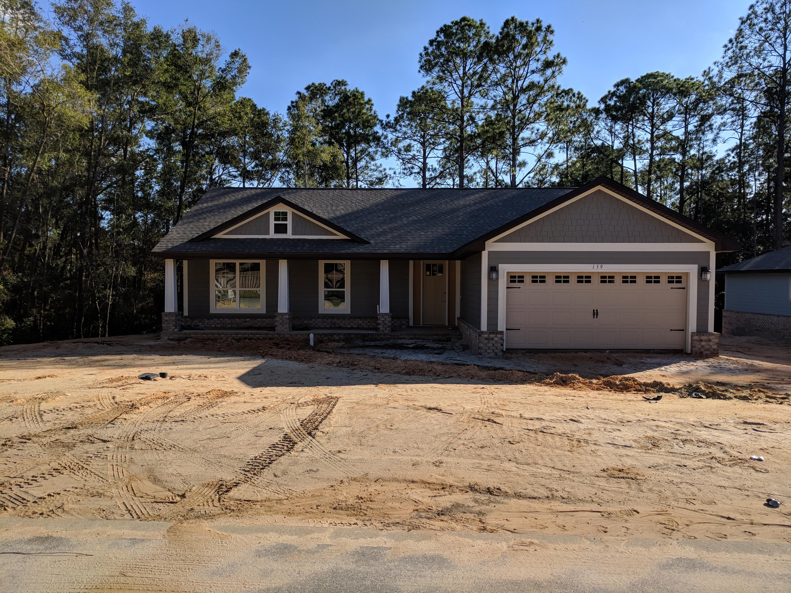 Craftsman exterior, brick and hardiboard, w/Hardiboard columns. Granite counter tops in kitchen & baths, open floor plan. Vinyl plank flooring with carpet in bedrooms. Kitchen has stainless steel appliances including micro-hood.Sprinkler system, garage door operator, covered front porch. Interior corners in main living area have rounded drywall corners. Spanish lace ceiling texture, 5 1/4'' base, lever handle door hardware.Seller pays closing costs with approved lender & subdivision new buyer fee.