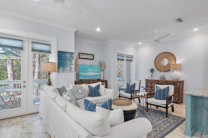 Discover luxury coastal living at it's finest in this stunning 3-bedroom, 2.5 bath townhome in the highly sought-after Prominence community along 30A. Ideally located adjacent to Deer Lake State Park, this home offers unparalleled access to nature, white sandy beaches, and the vibrant lifestyle of The Big Chill (formerly The Hub).The bright and airy open-concept living area features high ceilings, shiplap accents, and premium finishes throughout. The gourmet kitchen is a chef's dream, boasting stainless steel appliances, quartz countertops, and an oversized island, perfect for entertaining. Upstairs, the spacious primary suite includes a spa-like ensuite bath, while two additional bedrooms provide comfortable accommodations for family and guests. In addition, this unit boasts a lovely deck overlooking the state park as well as a two car garage. This home is the ultimate beach retreat.
 
Prominence is a retreat from the modern world and an essential community along scenic highway 30A. With a blend of coastal resort living, easy access to a vibrant town center 'The Big Chill', the beautiful beaches of the Emerald Coast, Deer Lake State park and trails - it's easy to see why this community shines on 30A. The Town of Prominence is located on HWY 30A between Seagrove Beach and Alys Beach, next to WaterSound Beach. Residents will enjoy low HOA fees, easy access to a beautiful Town Center (The Big Chill), Two resort style pools, easy access to state park trails and more. 

