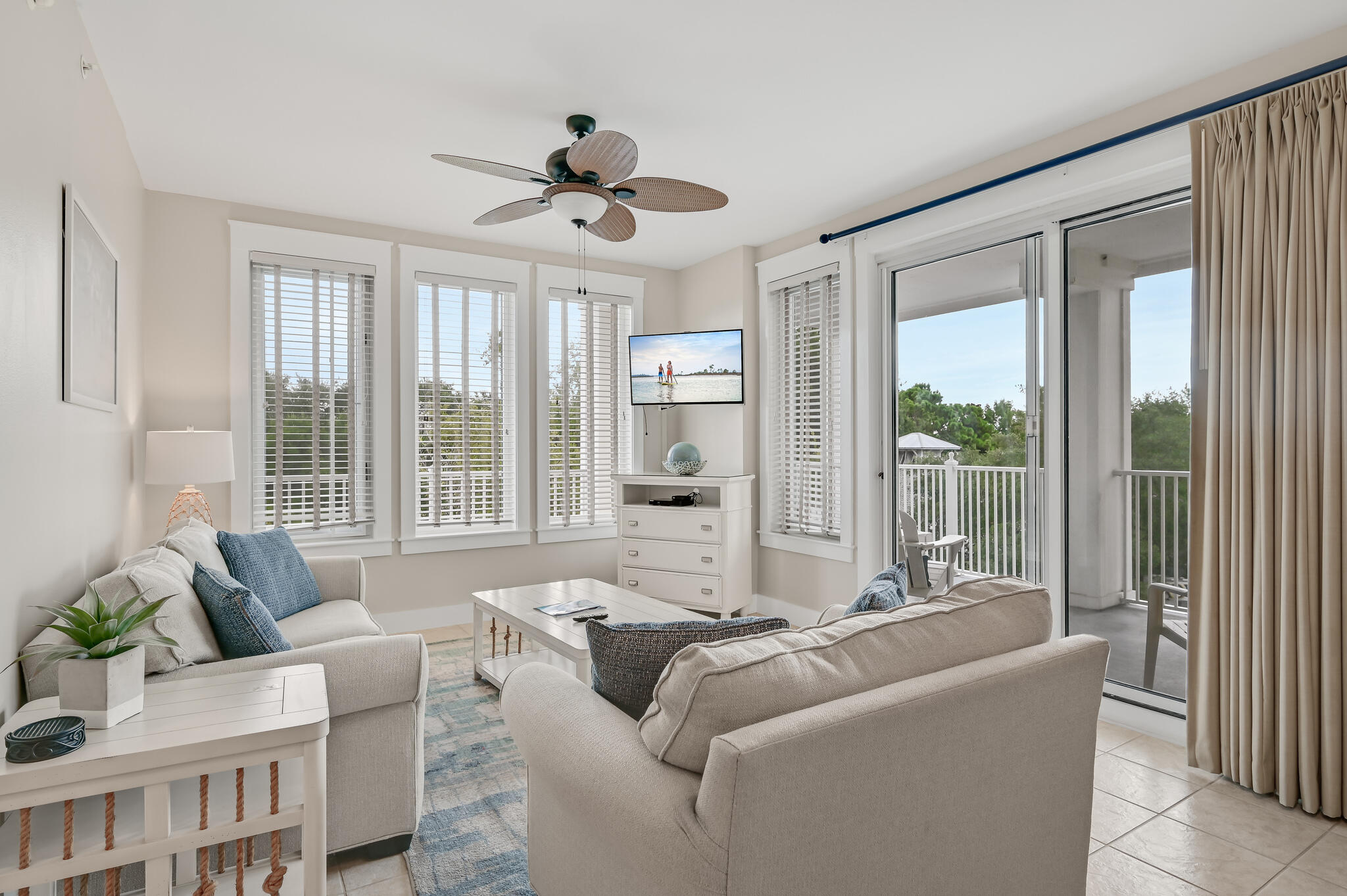 An Updated and beautifully furnished condo in Observation Point South in the heart of the Village of Baytowne at Sandestin. Your oversized balcony on the corner of the building makes a great gathering place with views of The Village of Baytowne Wharf and the lake. Walk downstairs to everything Baytowne has to offer including shopping, dining, a carousel, zip-line, live music and fireworks. You can also enjoy your company in the Founder's Club with a game of pool or watch a big game together. Owning a unit in Sandestin gives you access to multiple pools around the resort property, shuttles to the beach, and there's a marina on property where you could keep a boat also. Sandestin boasts the best lifestyle with its shopping, dining and entertainment options!