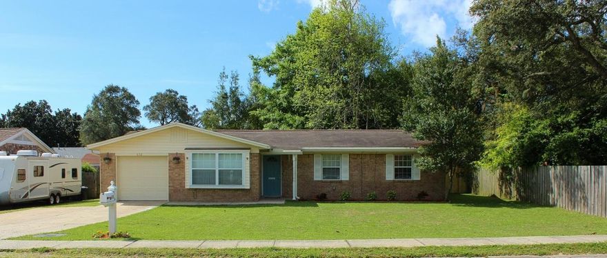 NEWLY & COMPLETELY REMODELED HOME!!! Perfectly located just minutes from Eglin AFB, Hurlburt Field, and the Beaches. The living room and bedrooms have new WOOD flooring, while all other spaces have new TILE. The kitchen is new with sleek GRANITE countertops, STAINLESS STEEL APPLIANCES, 43'' Wood Cabinetry, and gorgeous GLASS & STONE backslashes. A NEW CUSTOM BUILT-IN Desk space is another great feature of this amazing kitchen. Both bathrooms have new vanities with GRANITE countertops, toilets, glass wall features, mirrors, and the master has a new tub/shower. The HVAC SYSTEM IS NEW, NEW COPPER WIRING, hot water heater, and windows. Outside the sprinkler system and pump have been replaced, new covered porch and sod. There's not enough room to list everything. Complete list attached. HURRY!!