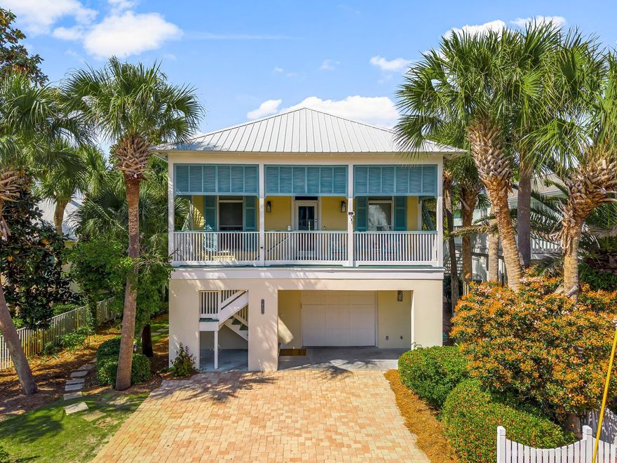 Here is your chance to own this magnificent totally turnkey two-story, 5-bed, 4-bath home in sought after Frangista Beach.  Just one block to the beach and community pool right next door.  This gem has all new furnishings and golf cart with a versatile floor plan. With two separate living spaces, each boasting its own private entry, this residence is perfect for families seeking both togetherness and privacy.  Or rent each unit on its own.Both living areas have fully-equipped kitchens with SS appliances and full-sized fridges and both offer outdoor spaces.  Upstairs has 3 beds and 3 baths.  Downstairs 2 bed and 1 bath.First-floor patio has a hot tub. Inside, the home exudes coastal elegance with hardwood and tile flooring throughout.$80k so far for 2025 with room to go! The community pool is conveniently located just next door.  It's almost like having a private pool without the maintenance.  
This idyllic location offers the utmost in convenience, with an array of dining, shopping, and entertainment options nearby. Additionally, a short stroll will lead you to your own private deeded beach access, where the sugar-white sands and emerald waters of the Gulf of America await your enjoyment. For those seeking community amenities, the pool is just steps away. Experience the best of coastal living in this Frangista Beach gem.