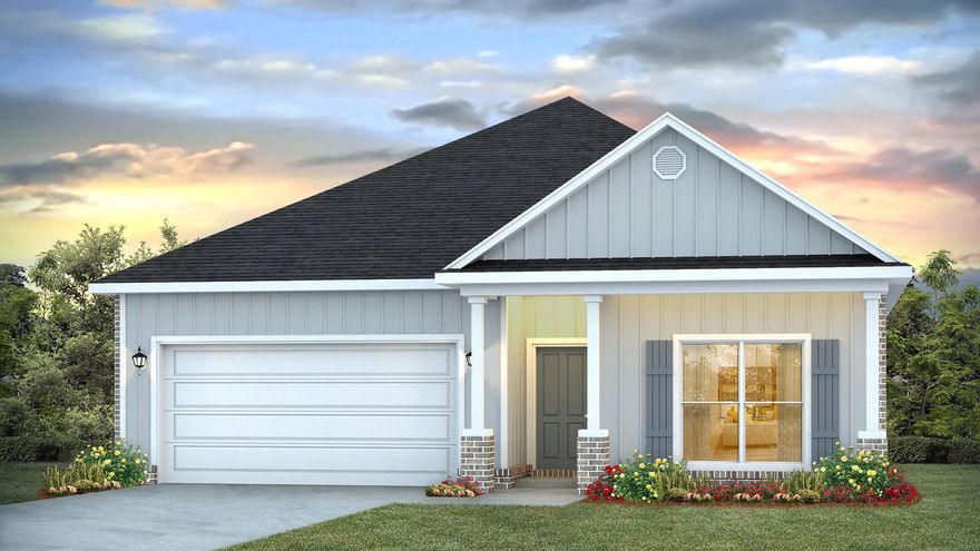 Welcome to the 88 Great Horned Owl Court, a new home located at Owl's Head Farms, in Freeport, Florida. This home is nestled in a cul-de-sac and is under construction. Step inside to a welcoming and open layout designed for comfortable living. The kitchen, complete with quartz countertops, Whirlpool stainless steel appliances, undermount single basin sink with a dedicated water filter faucet and a functional island, opens directly to the dining area and living room, creating a seamless space for entertaining and relaxation. The high 9' ceilings and additional tray ceilings in the living and primary bedroom create boosts the luxurious feel in this home. The owner's suite, tucked away at the back of the home, features a private bathroom with a walk-in shower and double vanity.