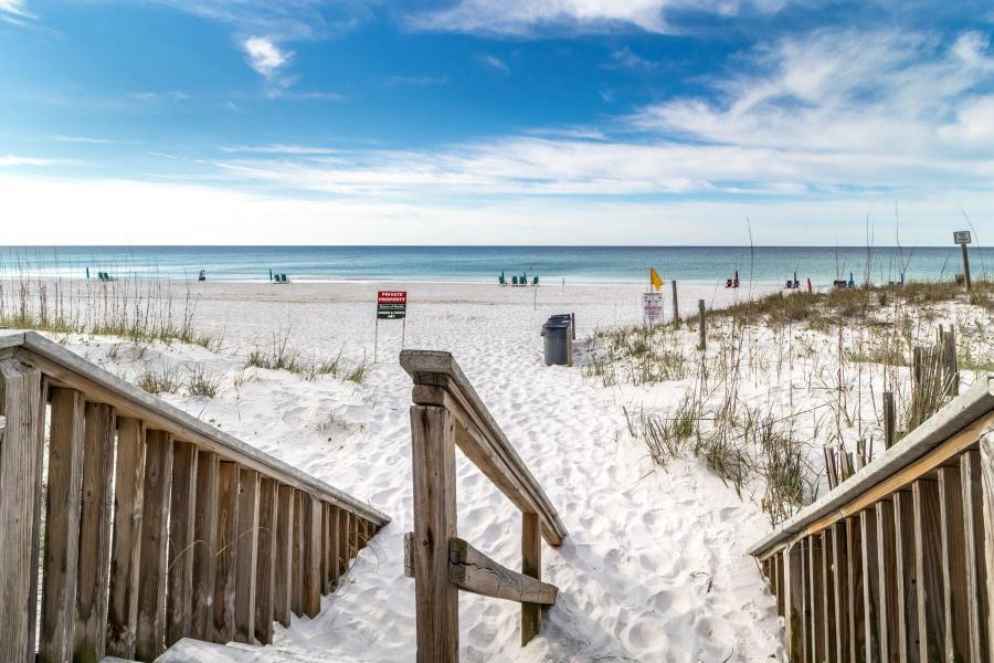 CLOSE TO THE BEACH!!!! The South Bay private beach is just steps away from this fully furnished/rental ready condo!! South Bay has TWO pools (both with kiddie pools) TWO tennis courts (with shuffleboard) and a fishing lake in the middle of the complex. South Bay is close to all of the attractions Destin has to offer-deep sea fishing, boating, waterparks, two large shopping malls, fine dining, and the association is pet friendly.