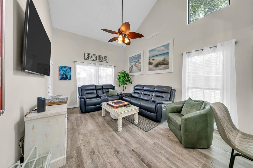 Welcome to your dream coastal escape! Nestled in a serene beach and tennis resort, this exquisite 2 BR, 2 BA condo offers an exceptional opportunity to live the ultimate beach lifestyle. Boasting luxurious amenities including 12 rubico tennis courts, a state of the art  fitness center, and a prime location, this property is truly a slice of paradise. With 1,525 sq. ft. of living space, there's plenty of room to spread out and unwind. Enjoy the airy and open concept design, providing ample space for entertaining family and friends. Add the 684 feet of sugar white sand beach access and you have the perfect escape! Enjoy easy access to a variety of restaurants, shopping centers, golf courses, and water sports activities, ensuring there's always something exciting to do