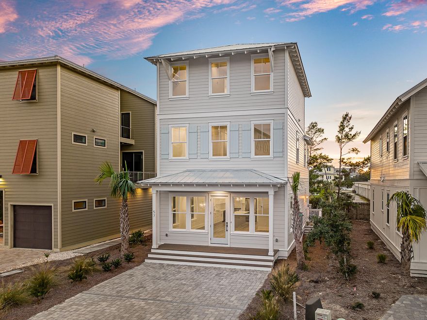 LISTED $231,000 BELOW MOST RECENT APPRAISAL! Brand new construction in the heart of Seagrove Beach! Experience the ultimate coastal lifestyle at this 4BR/4BA home with over 2,450 square feet of living spaces that are thoughtfully designed across three floors. Coveted features include dual primary suites, two living spaces, and an additional office that could easily be converted to a bunk room. Enter through a charming, covered porch to an open living and dining space that leads to the fully-equipped kitchen with a large center island, ample cabinetry, and pantry. Cottages at Seagrove is a boutique community of only nineteen homesites with a beautiful community swimming pool and multiple public beach accesses all within a short stroll, bicycle, or cart ride. Allows short term rentals.