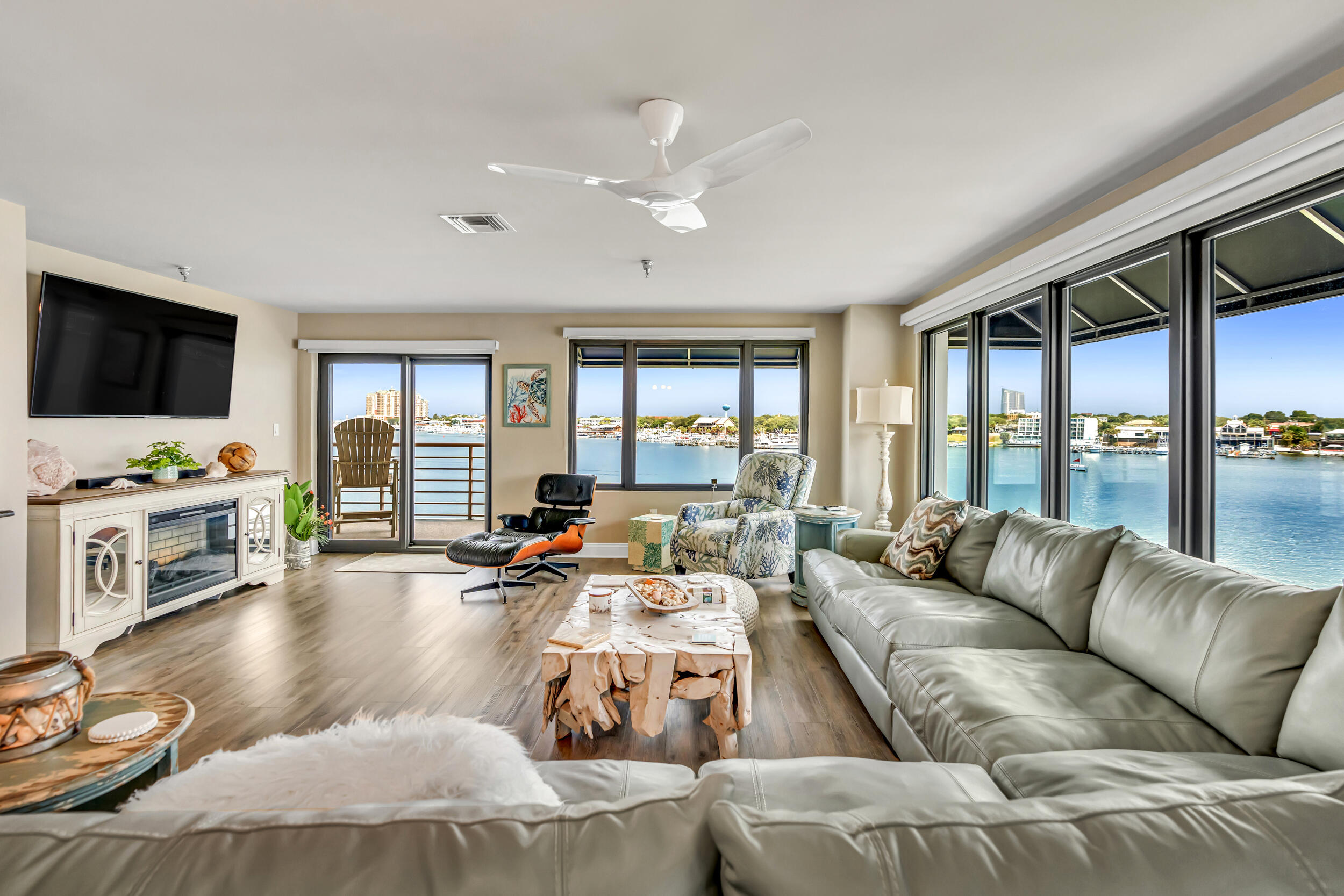 Boat Slip Included - up to 40'! Experience the best of Destin living in this beautifully updated 2-bedroom, 2-bath offering BREATHTAKING water views from EVERY ANGLE of the condo. This low-density, GATED community provides peace, privacy, and exclusivity. Enjoy a morning coffee or evening sunset from your spacious balconies (yes you have three!) with sweeping views of the Harbor, Crab Island, and even the Gulf. A huge privilege being part of Destin Harbor Resort West is having a Boat slip and Golf cart parking making this property ideal for coastal living and convenience. The community pool overlooks the harbor, providing a relaxing retreat just steps from your door. Inside, tasteful renovations create a move-in ready home perfect as a primary residence or second home. Don't miss this rare chance to own in a private,low-density building with unmatched views, a priceless vantage point in the heart of Destin.