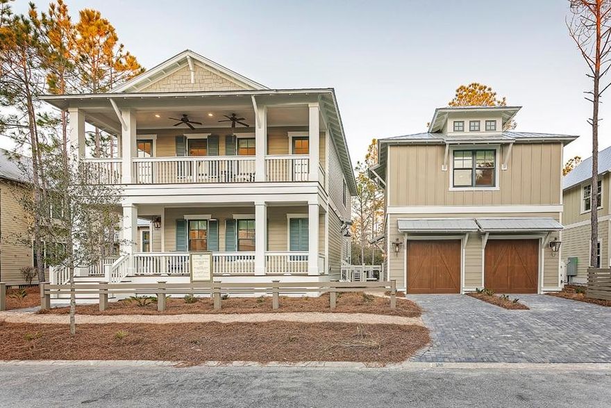 COMPLETE AND READY FOR OCCUPANCY! There's something for everyone in this beautiful new fully furnished WaterColor residence from Weekley Homes with 5 bedrooms, 5.5 bathrooms, a bunk room and a guest retreat over the garage. A covered porch leads to both the entry way and a wraparound open air deck. On the main floor, you'll find spacious open concept family, dining and kitchen areas, a powder room for guests and a bedroom with en suite bathroom.