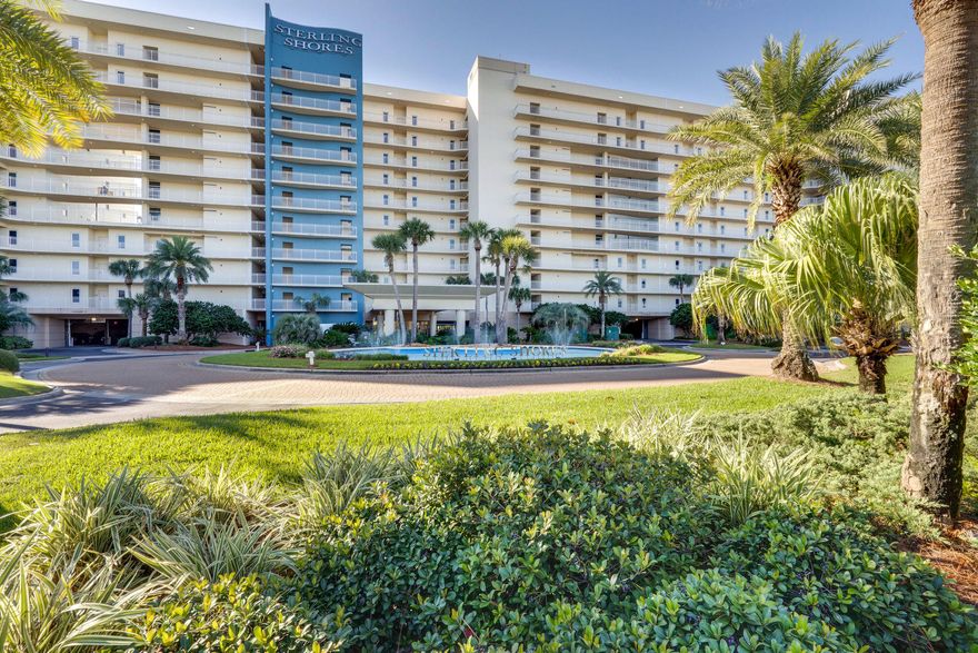 This is the perfect investment property or second home. Here's why: You get INCREDIBLE VIEWS of the Gulf of Mexico and RESORT STYLE AMENITIES. It's a 2-bedroom, 2-bathroom condo so there is plenty of space and it comes FULLY FURNISHED. Add to this that it comes with a DEEDED COVERED PARKING SPOT and DEEDED STORAGE and you have the perfect investment property or second home. Inside, you are going to love the fact that both the living area and the GULF FRONT MASTER open onto a large over-sized balcony. The kitchen has updated stainless steel appliances, lots of cabinets and storage, and a high breakfast bar. The guest bedroom is set up with two twin beds and is perfect for extra family and friends. Sterling Shores has amenities that very few other complexes can offer: