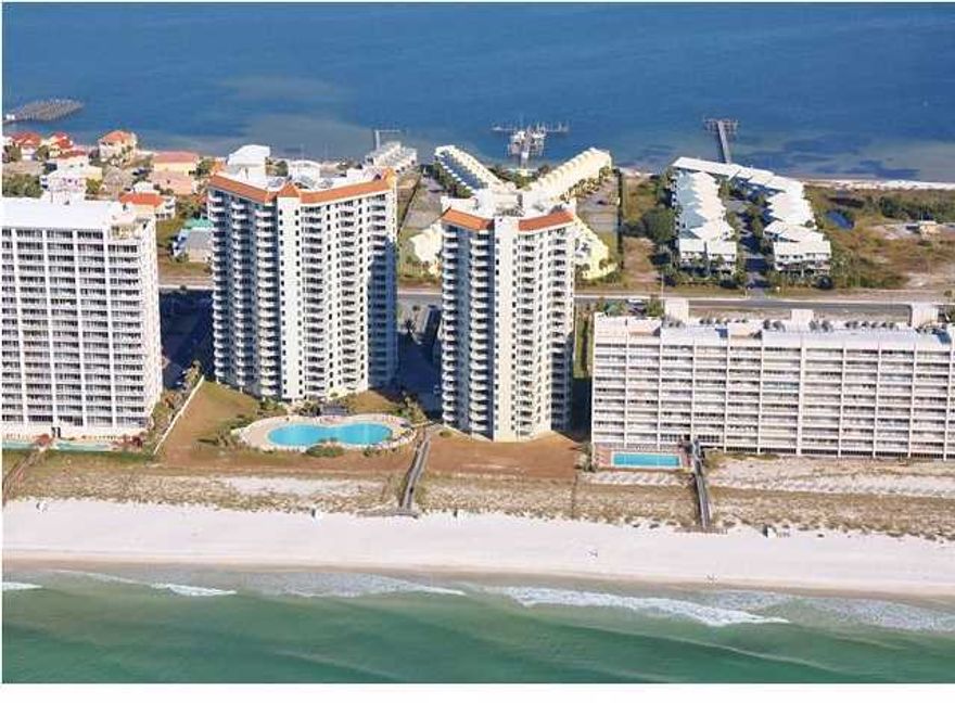 Open House on Saturdays 12-3pm. Come see the breathtaking eastern views overlooking the pier from this fully furnished 2Br/2Ba condo located on the 8th floor. Fabulous views of the Gulf of Mexico from the kitchen with granite counter tops, living room, master bedroom, whirlpool in the master bath spa, and the exceptionally large semicircle terrace designed for privacy you will find yourself captivated by a new lifestyle. Amenities include an Olympic size swimming pool, clay tennis courts, covered parking, fitness room, wireless internet and basic cable and social area with full kitchen, and security coded elevators.