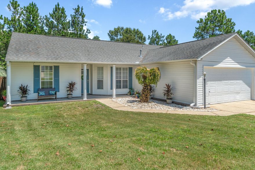 Gorgeously updated 3 bed/2bath pool home in South Crestview, convenient to bases and beaches. Upon entering you are immediately greeted by the bright, airy feel of this well-appointed floor plan that boasts updated light fixtures, blinds, cedar accents and a cozy fireplace. In the kitchen, light cabinetry, granite counters, backsplash, stainless appliances including gas stove have already been tastefully upgraded! The spacious master bedroom boasts views out to the pool and charming barn door leading to the master bathroom and separate ensuite marble vanity. Tiled Florida room overlooks the pool and large covered patio perfect for BBQs and entertaining. Outdoor building and french drain system for the retaining wall already in place! Full list of house upgrades posted in additional remarks