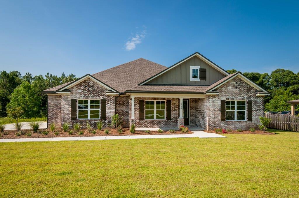 New Briarwood IV Floor plan, similar to NEW MODEL HOME. Open layout with 4 bedrooms, flex room and 3 baths. Come enjoy the oversized front and back porches. This floor plan includes a 2.5 garage, providing workshop space. Large, grand foyer opening to the kitchen, flex room, dining and living area. Large double walk-in closets along with oversized tiled shower and tub deck in the master. Floor coverings are laminate, tile and carpet. Lots of upgrades including crown molding, cased windows, 5 panel doors, extended island, oil rubbed bronze package, floor plug, and upper and lower cabinets w/ drop in sink and formica top in laundry. Energy efficient Gulf Power EarthCents Certified home. Only 13 Miles to Duke Field and Special Forces Base. Built by Multiple Award Winning VA Approved Builder.