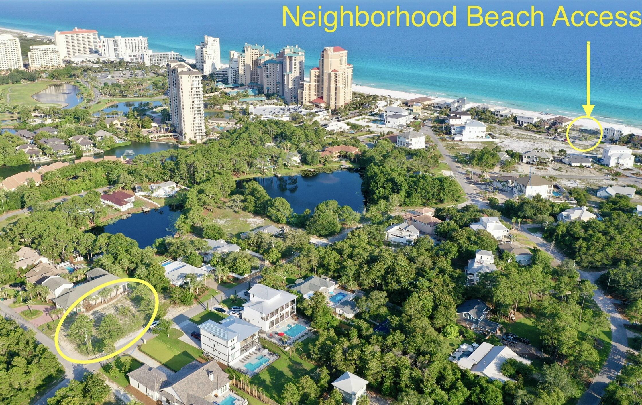Beautifully wooded, large lot located south of 98 in the highly desirable neighborhood of Gulf Pines in Miramar Beach. Enjoy deeded beach access through the community's private Gulf-front pavilion. The lot is one third of an acre and is high and dry in Flood Zone X. Short-term rentals are approved for this community, making it a great opportunity for either full time residents or second home investors.