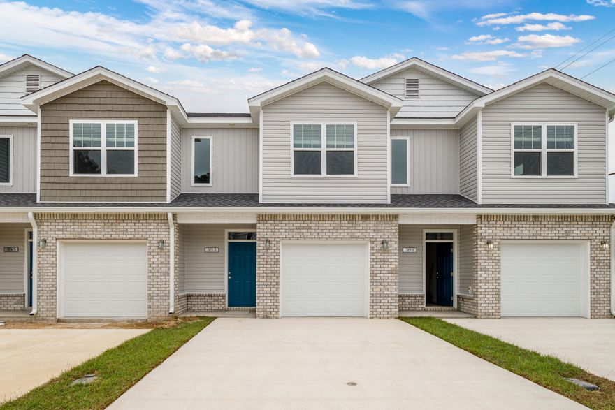 Don't miss this brand new townhome for sale in Fort Walton Beach! Orange Place offers 26 units in total, each with 3 bedrooms/ 2.5 bathrooms with an individual garage. This is Unit 319-13, which is the seventh unit on your right. Downstairs you will find the living room, half bathroom, and a contemporary kitchen complete with Bianco Carrera Quartz countertops, soft close cabinets, and stainless steel appliances including a fingerprint resistant stainless steel side by side refrigerator. You will find LVP throughout the living and bathrooms, and plush carpet for comfort in the bedrooms. Only a short drive away from the beaches, shopping, restaurants, Air Force Bases and more. Make an appointment to come view this unit and ask your favorite agent about builder incentives and assistance!