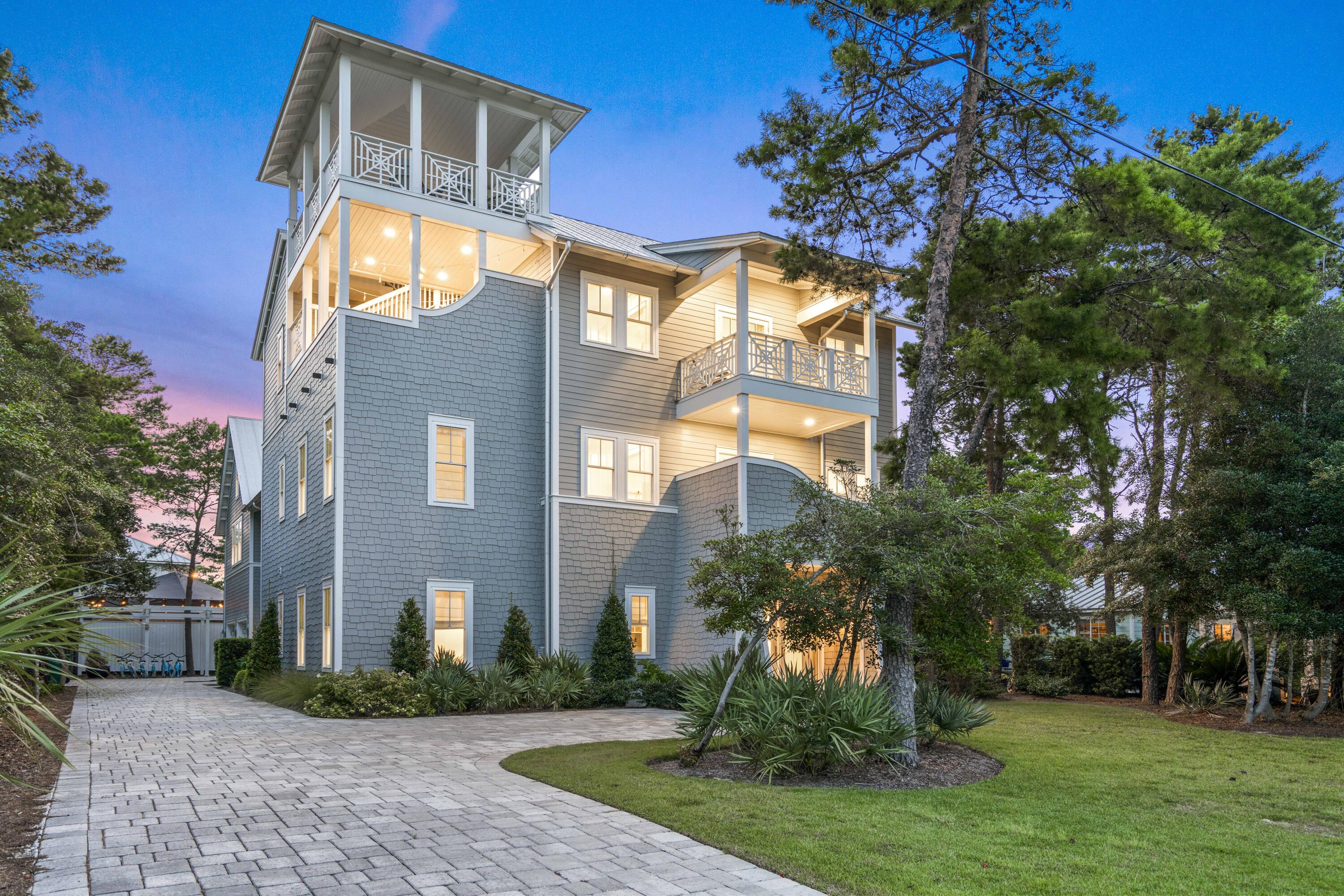 Introducing Gone Coastal, a luxury custom residence, perfectly situated on the east end of Scenic Highway 30A--an ideal choice for large groups or those looking to maximize rental yield. This stunning beach home is fully furnished with high-end interiors designed by the 30A Design Group, offering an exquisite, turnkey experience.The property sits on a uniquely large site, featuring an impressive pool deck and expansive outdoor space, perfect for soaking in the coastal lifestyle. With a spacious floor plan that includes 5 bedrooms, a bunk room, and an additional carriage house with an upper loft, this home is perfect for large family beach gatherings or for generating a strong return on investment as a vacation rental. Projected annual rental revenue expected $250K. Just a short stroll to the pristine white sands and crystal-clear waters of the nearby beach, this location offers everything you need for a quintessential beach experience. Seacrest Drive, located at the end of the street, provides direct beach access, making it easy to enjoy sun-soaked days by the Gulf. The residence is also within close proximity to the shops, restaurants, and lively amenities of Watersound, The Hub, Alys Beach, and Rosemary Beach. Discover the best of beach life on 30A's popular east end with this exceptional property.