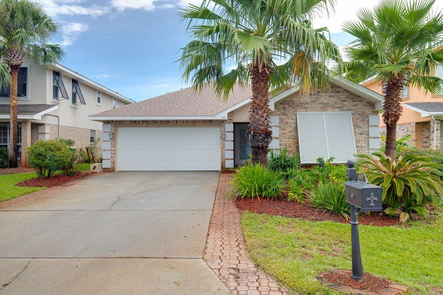 This beautiful split floor plan 3bed/2bath home has peaked ceilings, new flooring, new light fixtures, a 2015 roof, transferable Home Warranty and is nestled in a quiet cul-de-sac at the back of a private gated community. Emerald Lakes is conveniently located near awesome local restaurants, shopping, and is just minutes from the best beaches the Emerald Coast has to offer. Take a walk or bike ride along the shaded walkways w/ lake views, make a splash in the large community pool, catch and release fish in one of the stocked lakes, pick up a game of basketball or challenge a friend/neighbor to a tennis match, take the kids to the park, get gas or a car wash, pick up a burger from Tops or Backyard Burger... and never have to go past the traffic light! Call to schedule a private showing today