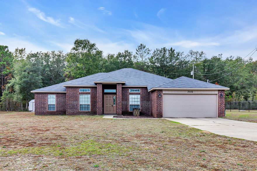 Welcome to this spacious 4-bedroom, 3-bathroom house located in the desirable Crestview, FL. Situated on over 1/2 acre of land, this home offers plenty of room for outdoor activities and relaxation. The large kitchen is perfect for those who love to cook and entertain, with ample counter space and storage. Step outside onto the covered patio, where you can enjoy the fresh air and host gatherings with friends and family. This house provides a comfortable and inviting space for you to create lasting memories. Don't miss out on the opportunity to make this house your home.