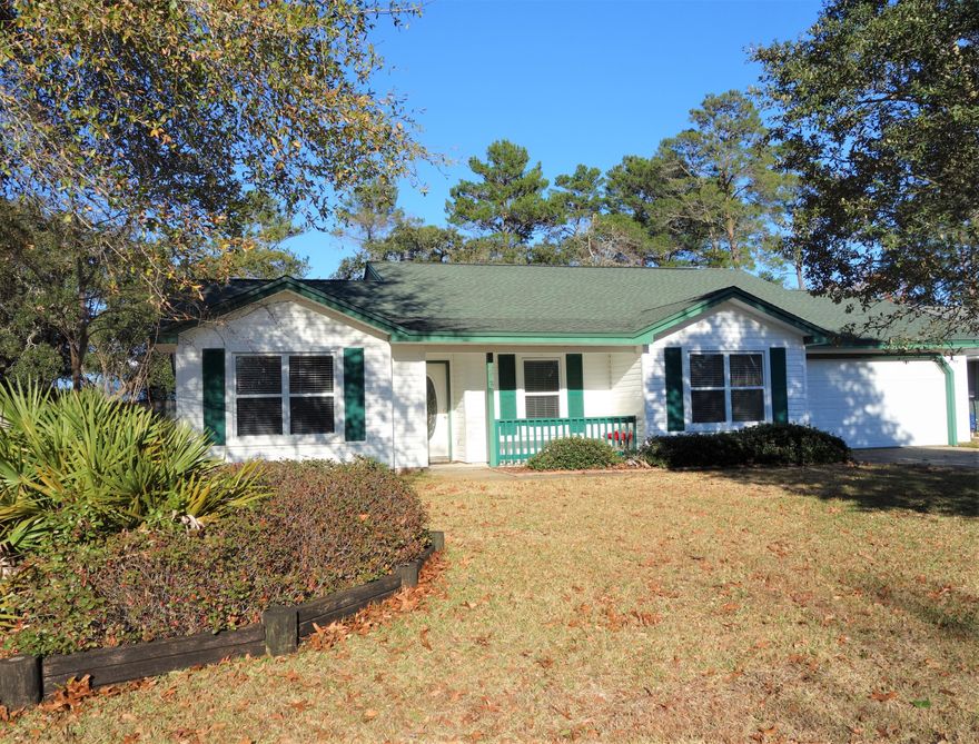 This charming 3-bedroom, 2 bath house is located in the heart of Bluewater Bay on a quiet, family friendly cul-de-sac. Step inside and you will find the great room with its vaulted ceiling, wood burning fireplace and windows that flood the room with light. There is a formal dining room and large eat-in kitchen with Silestone counter tops and loads of cabinet space. The master bedroom is located off the great room and has a vaulted ceiling and French doors for an airy spa like feel. The attached master bath has double sinks and a custom closet with a separate room that houses the large soaking tub, tile shower, toilet and a window with a side view of the yard. Two additional bedrooms and full bath are located on the opposite side of the house affording the master bedroom extra privacy.