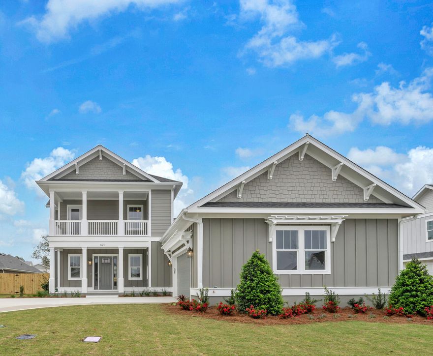 Exquisitely, designed  new home in the coveted new community of DEER MOSS CREEK . 4 Bedroom, 3 1/2 half bath w/ a gathering room upstairs w/ a wetbar, for a media room, office, playroom or gym! Almost 2800 sf of sun drenched, open floorplan w/ceiling beams in the living, dining room and kitchen , custom trim & accent walls. Plus a gas fireplace, surrounded by wood built ins and Sinker Cypress mantle. Spacious kitchen, w/ quartz counter tops ,custom cabinetry, metal, Z-line hood & designer lighting & walk in pantry. The mastersuite is on the first floor along w/ another guest bedroom /office. Master bath has deep, soaker tub, walk in shower and double vanities. & spacious closet! Upstairs are 2 more bedrooms, full bath & generous size gathering rm w/ a walk out balcony for star gazing.MORE Builder also adds Taexx Pest System ( no need for pest control person to come inside your home It's all done at the main control center outside. Termite bait stations in place, too. Sealed garage flooring and front and rear porch. Pre wired for surround sound, cable hub for cable, Ethernet and security. Wall insulation between bedrooms, living spaces and utility room.