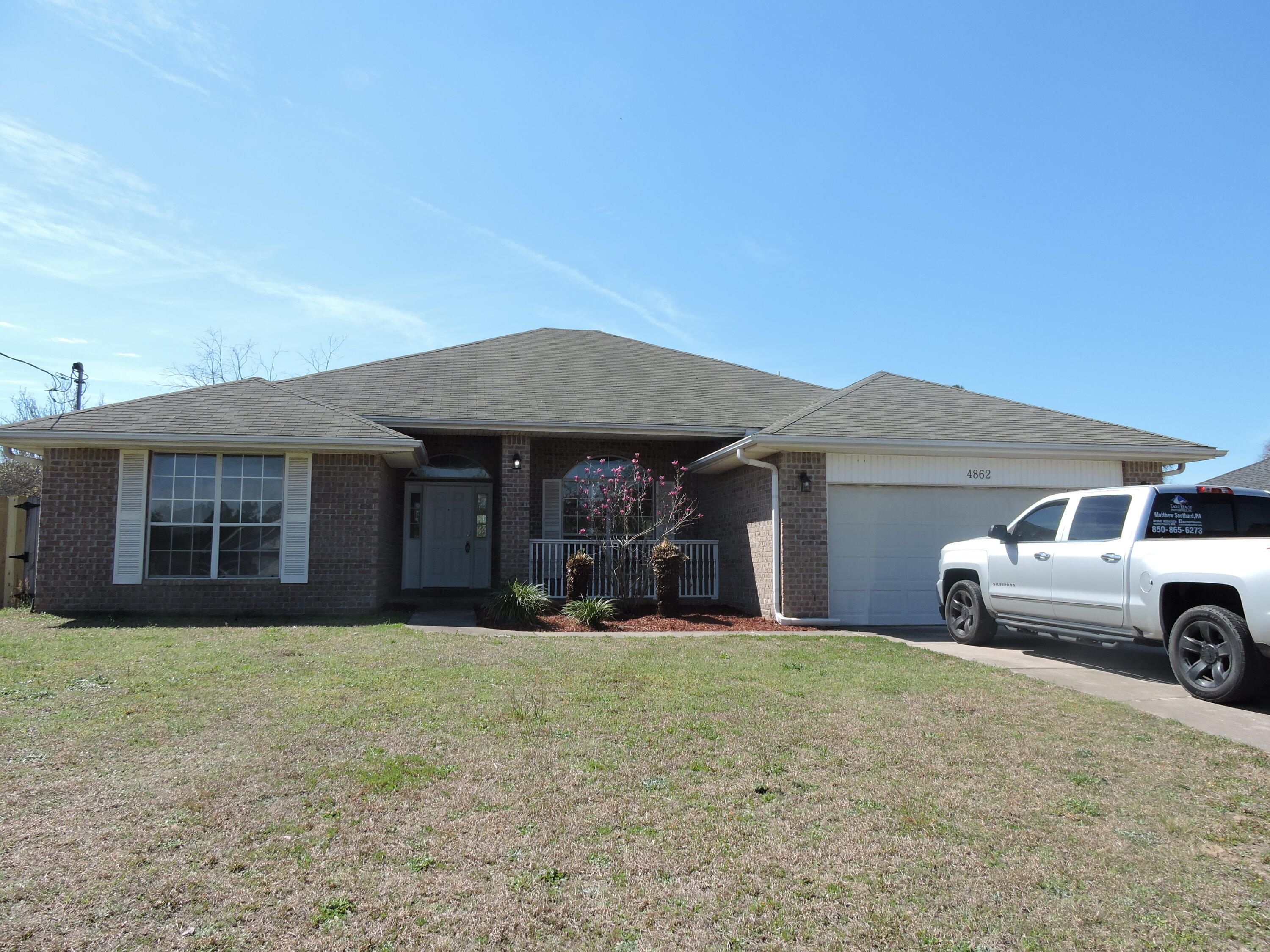 Available Now! Great Location of off PJ Adams! This spacious 2320 sqft 4bed/2bath/2 car garage all brick home is located on a cul de sac street. The home has been freshly painted and has new LVP flooring throughout and features a vaulted ceiling in the family room accented with a wood burning fireplace formal dining room or office, split bedroom design, privacy fenced backyard. the kitchen features plenty of cabinet and counter space with a nice sized breakfast area. the master suite garden tub, separate stand up shower, walk in closet, and dual vanities.the additional bedrooms are nice sized with ample closet space within a guest bathroom with dual vanities as well. Schedule your showing today!