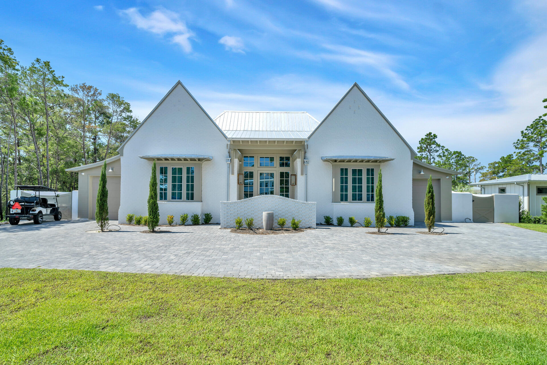 NOTHING SHORT OF STUNNING - secluded neighborhood backing up to the national forest with majority full-time residents-NO HOA. PICKLEBALL COURT with NBA style basketball goals complete with sport court. Rare Gem at every turn...one of 30A's largest single family inground pools, large shallow and deep end, encompassed by the most amazing garden, certain to whisk you away to a French Countryside. Garden design and construction by world renowned gardener along with the most adorable greenhouse. Interior is nothing short of breathtaking with high-end custom finishes and designer details. All 5 bedrooms are on first level. Bathroom in all 5 bedrooms with two rooms situated as a jack-n-jill. Two Full size garages. Home is fully stocked with so much storage (inside and for outside toys). Second level is sure to impress with 4 built in bunk beds and large living room with an added surprise space along with loads of unlimited climate-controlled storage.