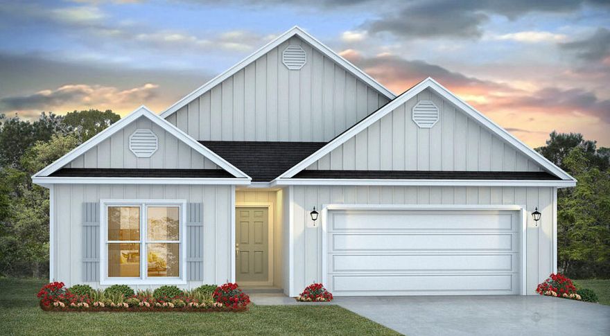 Walton's Landing is in the heart of Santa Rosa Beach, less than 4 miles to Ed Whaline Beach access and Scenic Hwy 30A, under 7 miles to upscale shopping and restaurants at Grand Blvd, and Sacred Heart Hospital. This short-term rental friendly community features a community pool, walking paths and ponds for endless hours of outside enjoyment.  The 'Delray' plan features a spacious back porch, Hardie siding, 9' ceilings, EVP flooring, Ivory shaker style cabinetry in the kitchen and bathrooms, quartz countertops, and a modern tile shower. This energy efficient home offers 'Home is Connected' Smart Home package, DEAKO switches, 1-year builder warranty and 10-year structural warranty.