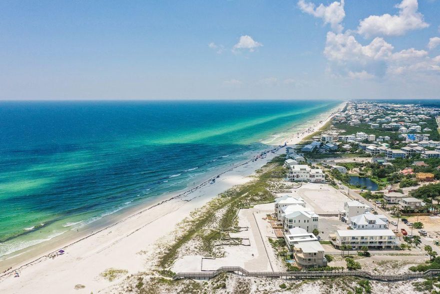 Price Improvement on this Gulf-facing corner-unit townhome with easy beach access. This immaculate, completely remodeled home at Shoreline 9 Townhouses looks directly at the Gulf of Mexico and is adorned with shiplap walls, elegant waterproof Warsaw Pine flooring, custom hand-built cottage cabinetry with water glass doors, and premium Taj Mahal quartz countertops. Primed to be a lucrative rental or serene second home, this home's position on the east end of Inlet Beach offers close proximity to some of the most exciting new development projects along the Emerald Coast. The plumbing, electrical, insulation, windows, interior, exterior and sliding doors and hardware, and HVAC system have all been recently refreshed including a new tankless hot water system. The roof was replaced in 2018, and a new Carrier heat pump installed in 2021. Convenient access to the beach can be seen from the two large, private, gulf-facing balconies which have new Trex flooring. The whole townhouse has an upscale Culligan water system and uses an eco-friendly tankless water heater. The kitchen features top-of-the-line upgrades such as a Blanco farmhouse sink and new appliances including a Whirlpool microwave drawer, electric range with air fryer, LG stainless steel refrigerator with cafe doors and craft ice, and Whirlpool dishwasher and disposal. This is a rare opportunity to own an end-unit townhome next to the Camp Helen State Park in Inlet Beach with forever beach views and access to Florida's largest coastal dune lake, Lake Powell. Call today for a showing.