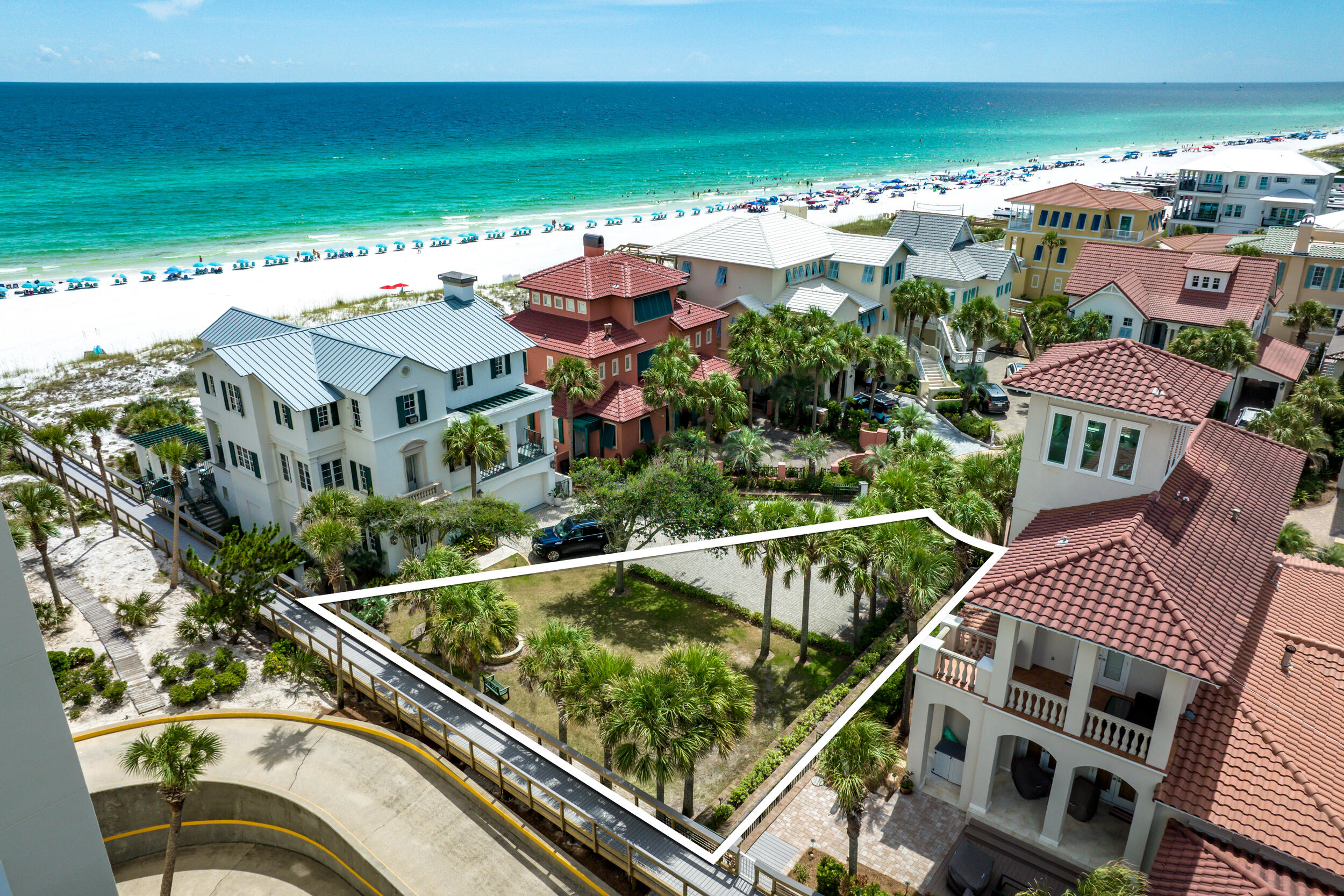 Prime Lot in Exclusive Gated Community with Gulf Views + Private Beach Access. Rare opportunity to own a premium lot in the sought-after gated community of Caribe in Miramar Beach. Situated at the end of a quiet cul-de-sac, Lot 36 will offer Gulf views and a personal gate to the community's private beach access. Caribe features beach walkovers, two pools, tennis courts, and 24-hour security, all within minutes of shopping, dining, and golf along Scenic 98 and Grand Boulevard.Don't miss one of the last buildable lots in this prestigious neighborhood-- where privacy meets convenience and the beach is just steps away.
*Custom plans through Cogent Building Group are available (TO BE BUILT) making this an ideal opportunity to build a luxury coastal retreat with a local builder known for their impeccable craftsmanship and timeless coastal design. List price is for lot only.